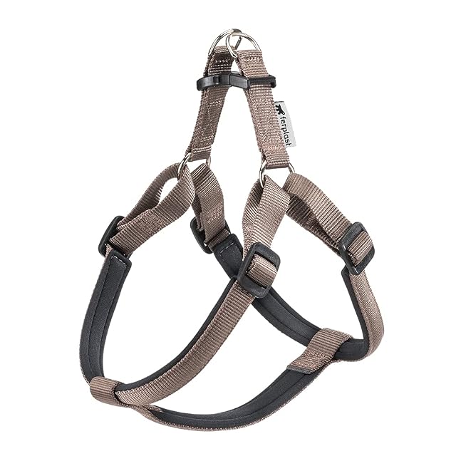 Ferplast Daytona Arnés para Perros, Arnés para Perros Mediano y Grande, Acolchado, Ajustable, Marrón