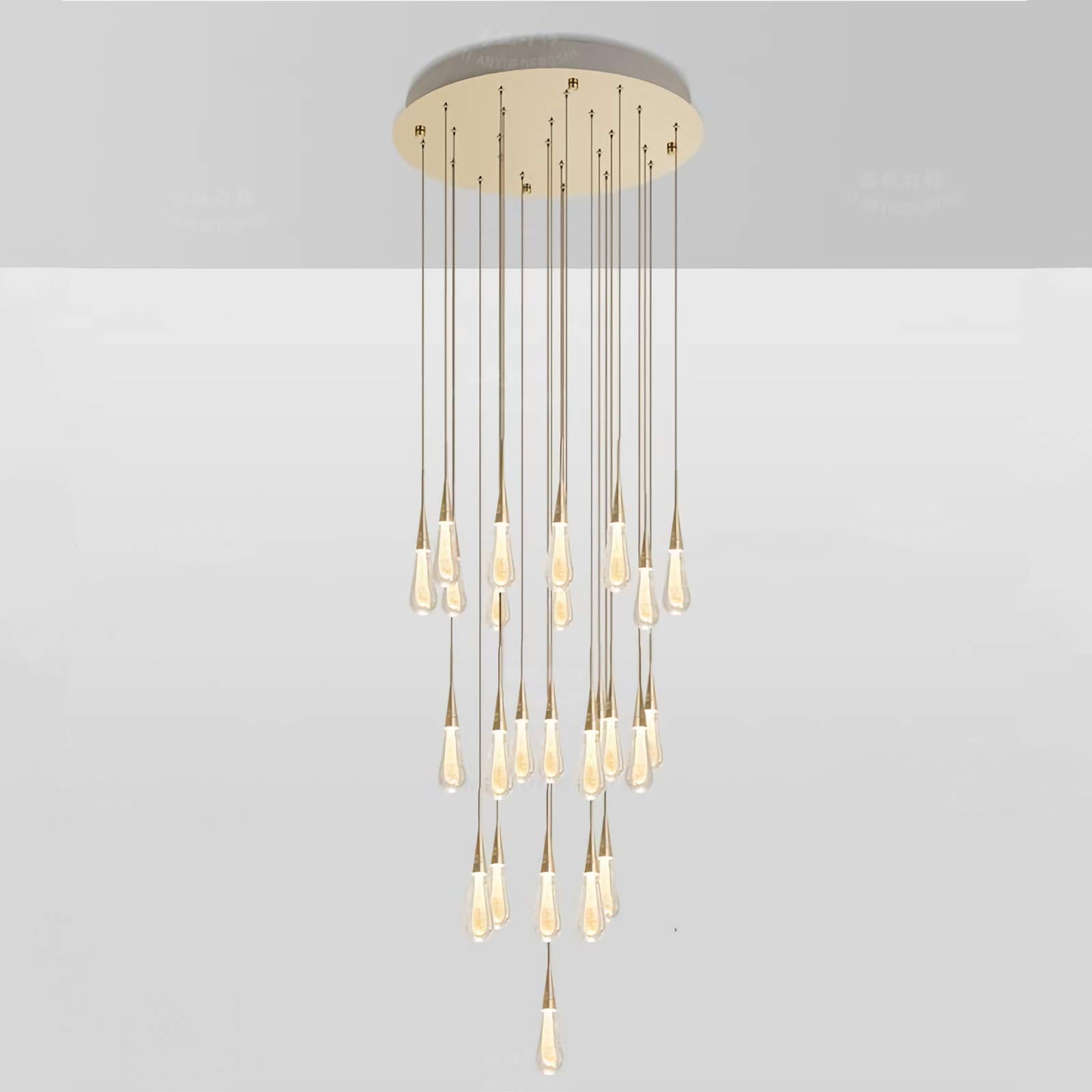Lustre en cristal de haute qualité et plafonnier LED pour grand hall