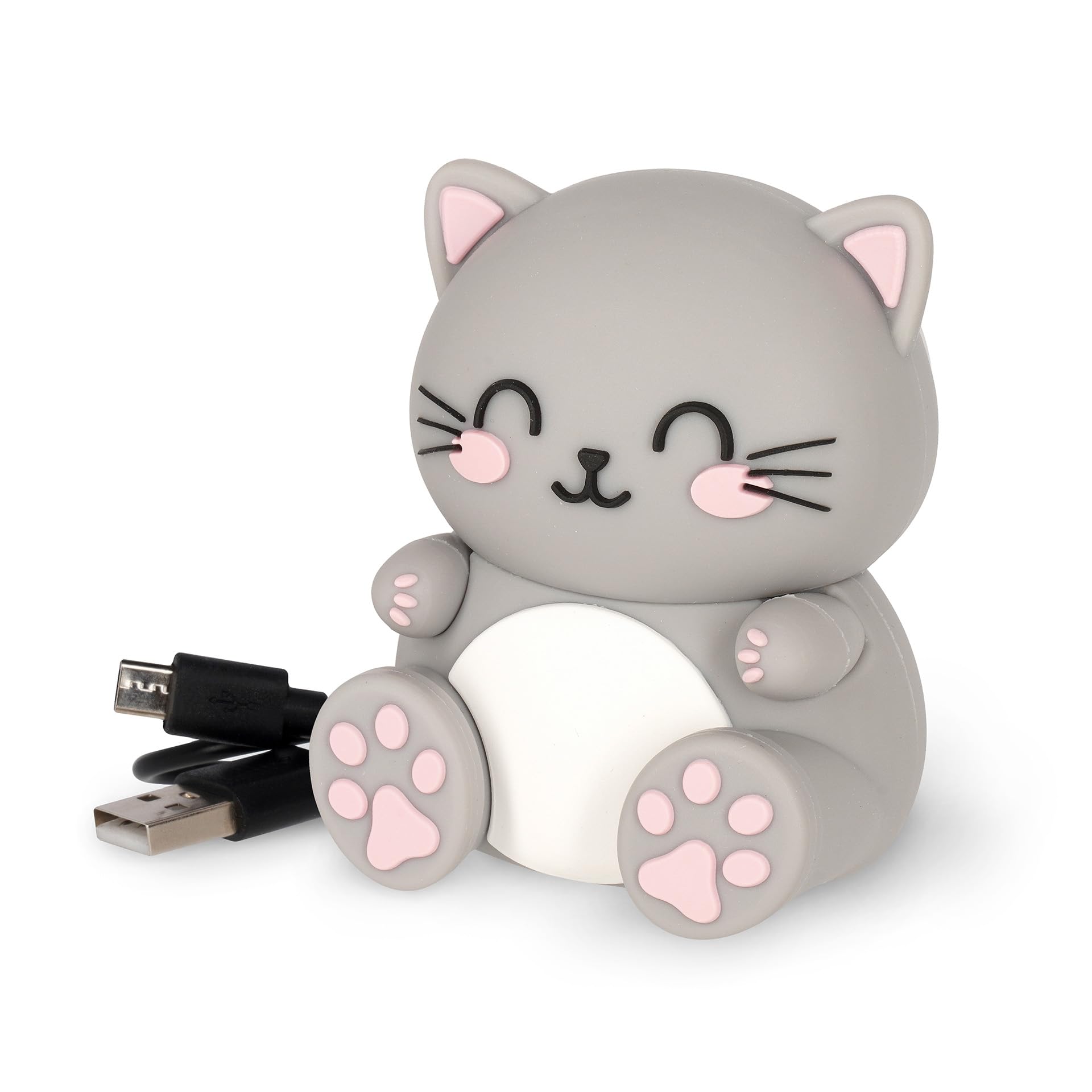 alt text: piccolo speaker con stand tematica gatto ricaricabile