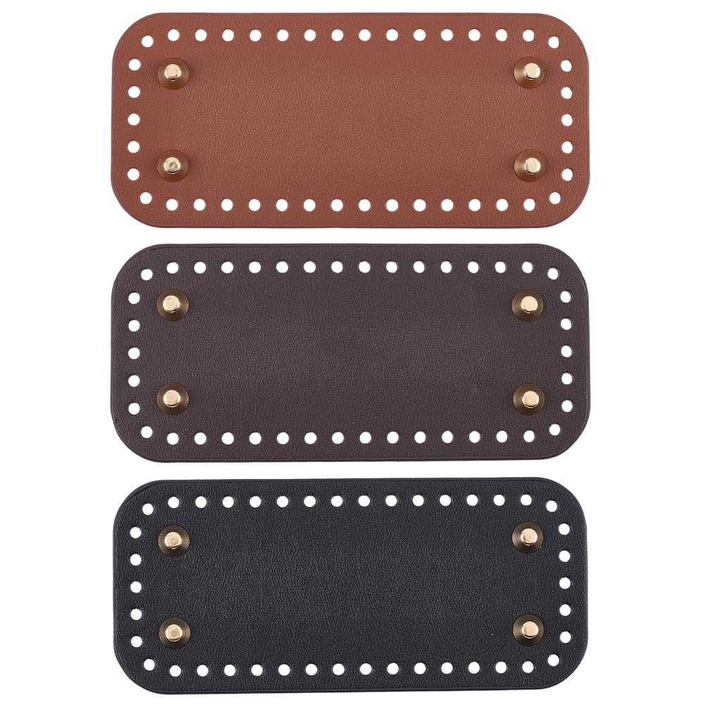 Kit De Fonds De Sac En Cuir PU Pour Crochet - 5 Pièces, Ronds Et Rectangles, Avec Crochets Aluminium