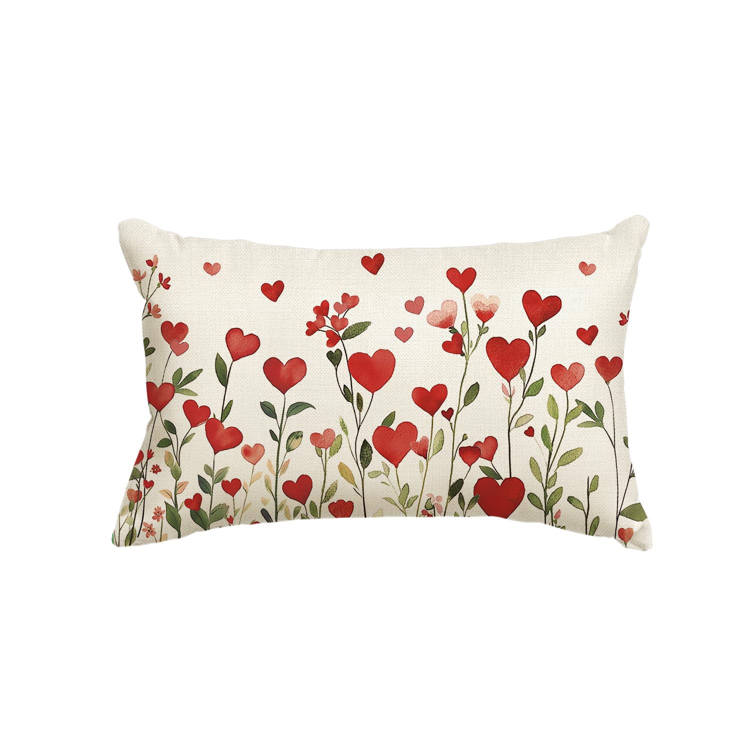 Housse de coussin de Saint-Valentin rectangulaire 30x50 cm taie oreiller déco canapé fleur