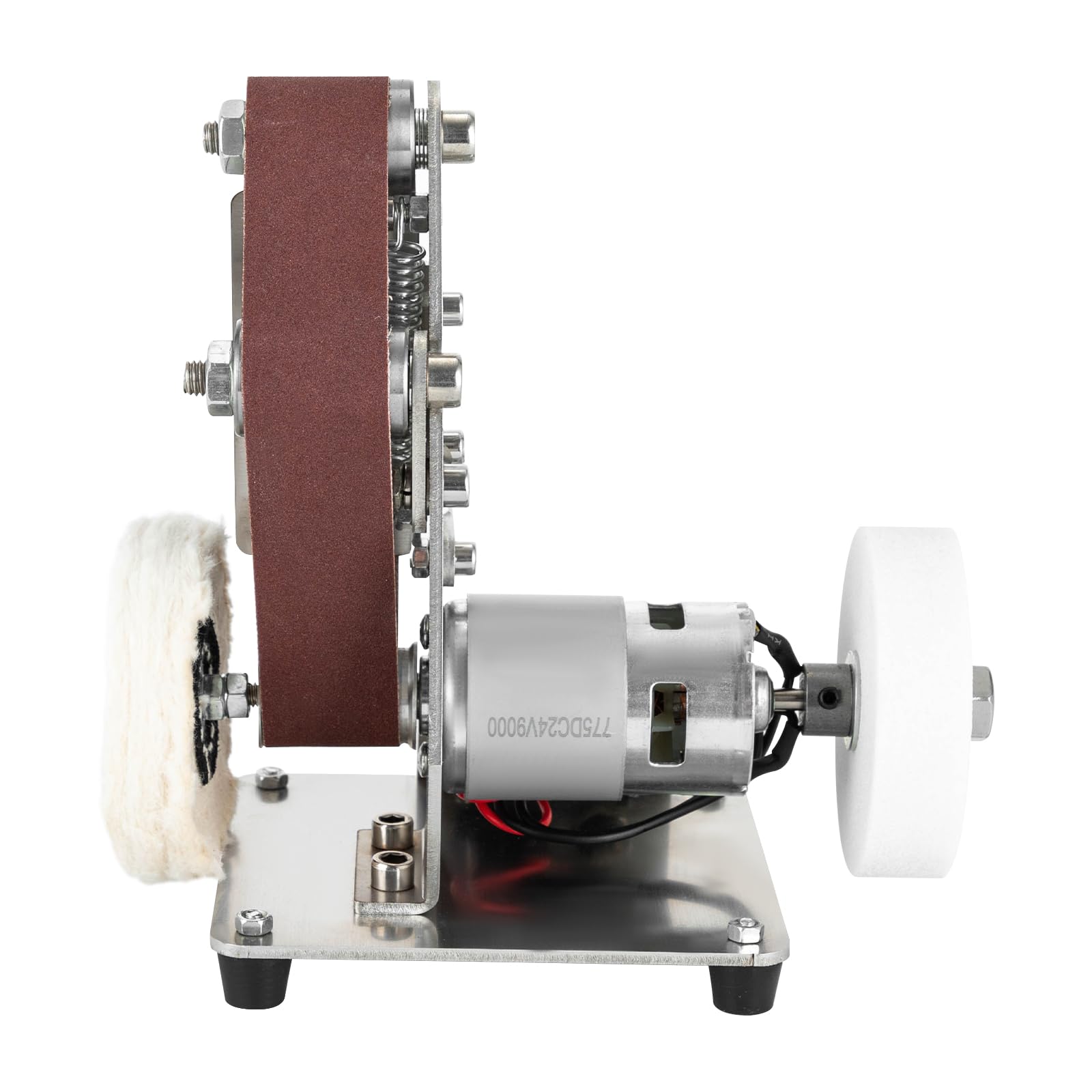 Mini Bandschleifer, 7 Einstellbare Geschwindigkeiten Elektrischer Messerschärfer,DIY Polierschleifmaschine mit 330 * 30 mm Schleifbänder Geliefert, Schleifscheibe und Polierscheibe