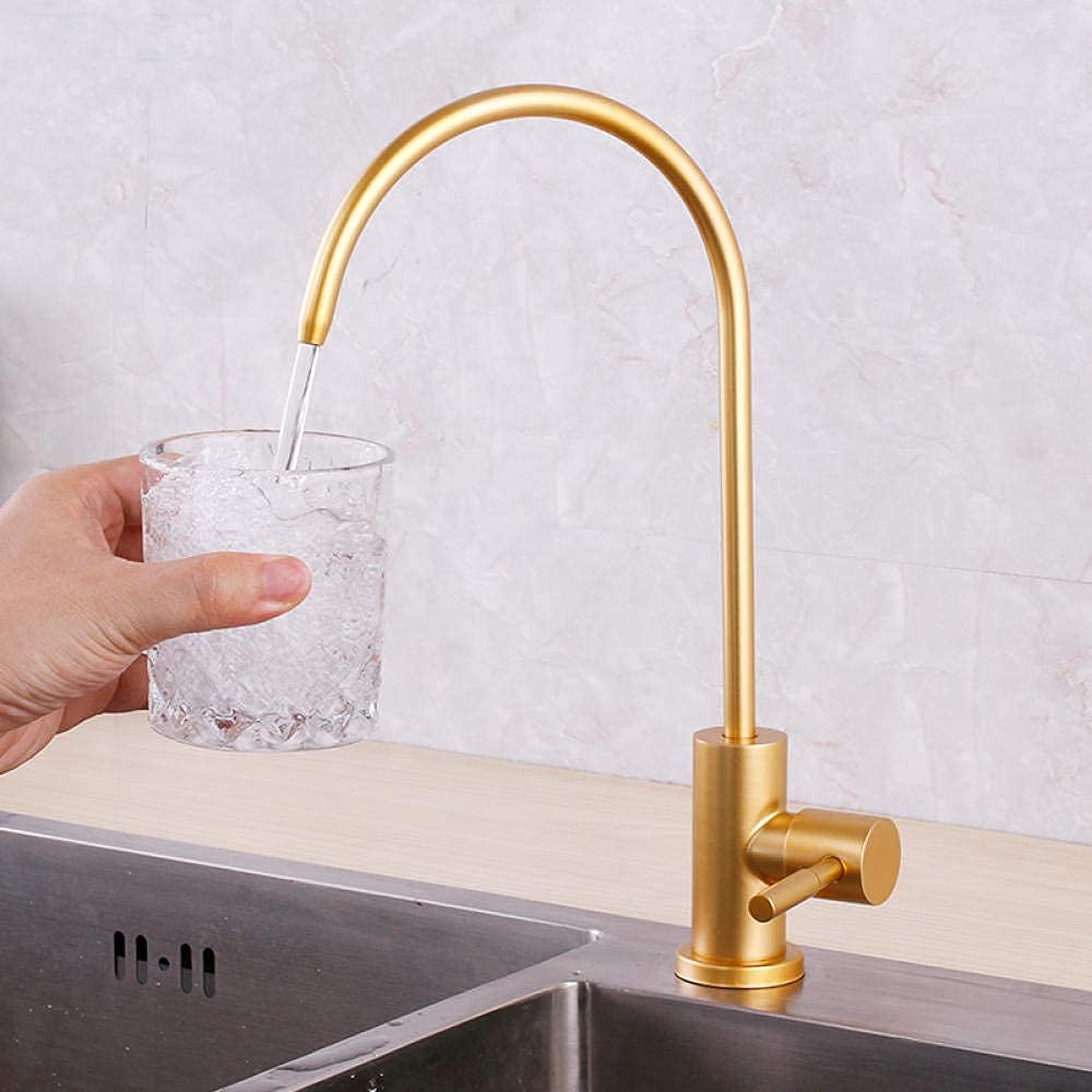 Robinet de cuisine dorée OKUOKA mitigeur élégant pour eau pure filtrée