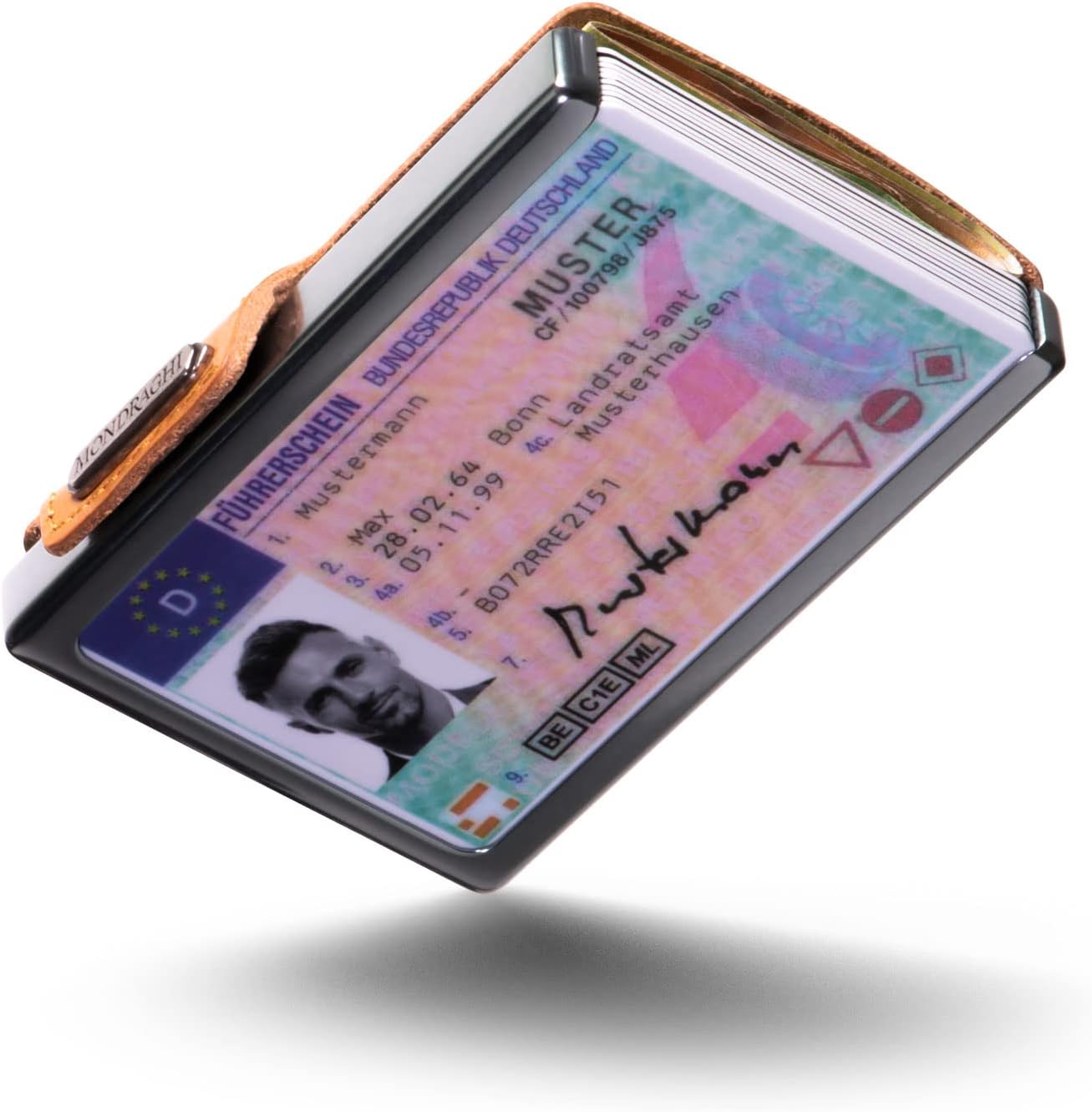 Mondraghi Mini-Wallet and Card Holder Made in Italy CARAMEL