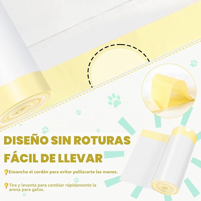 Foto 4 de 8 de 30Pcs Bolsas Arenero Gatos con Cordón (3 Rollo),Forro Para Bandeja De Arena Para Gatos,Bolsa de Arena…