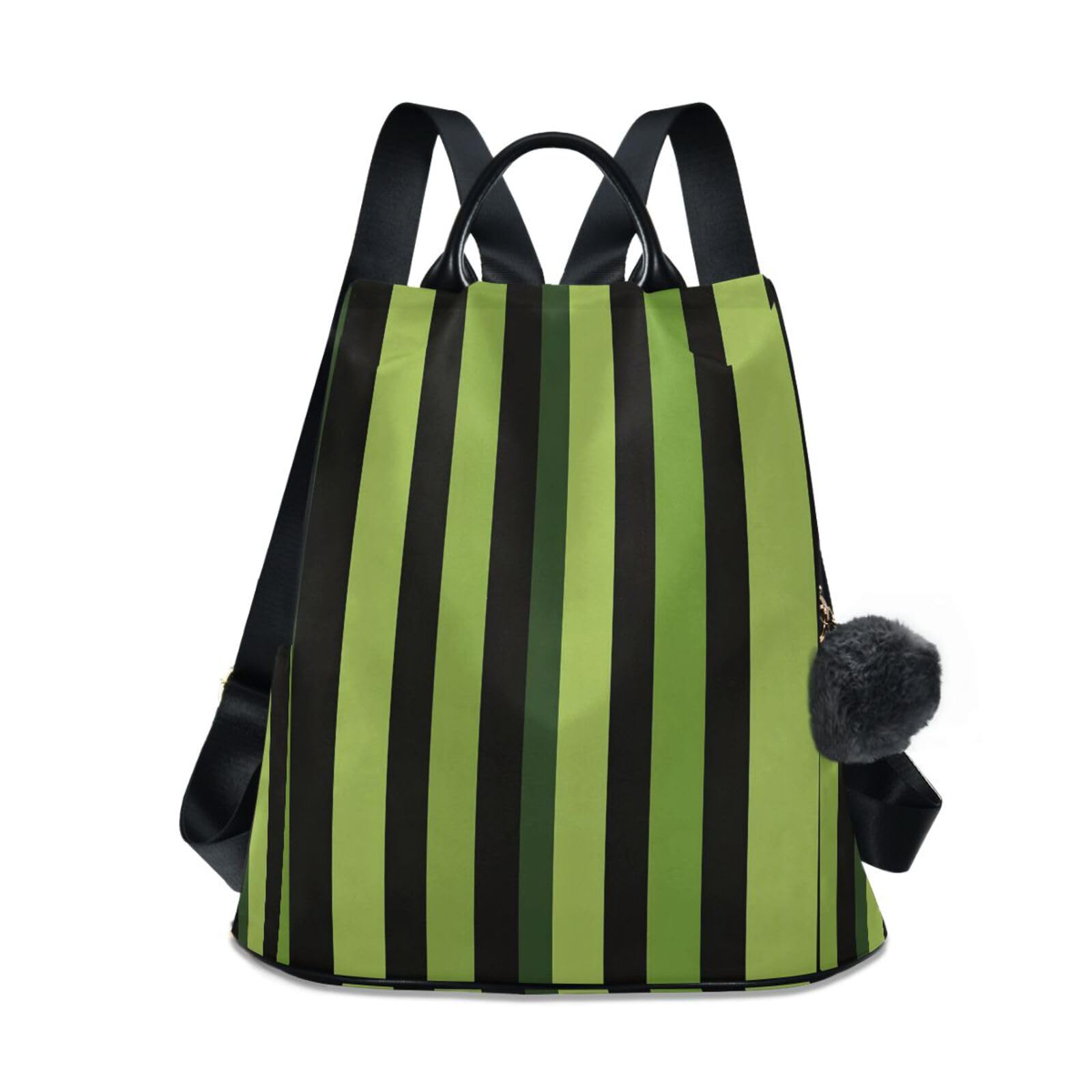 Sac à dos à rayures verticales vertes femme multipoche - 8