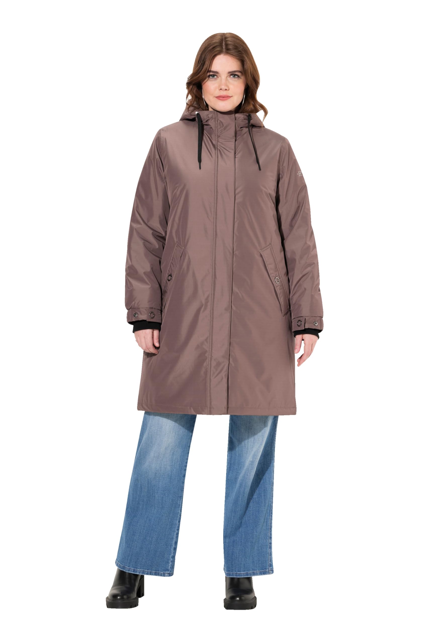 Ulla Popken Damen große Größen Übergrößen Plus Size HYPRAR Funktionsjacke, wasserdicht, A-Linie, recycelt, 821289