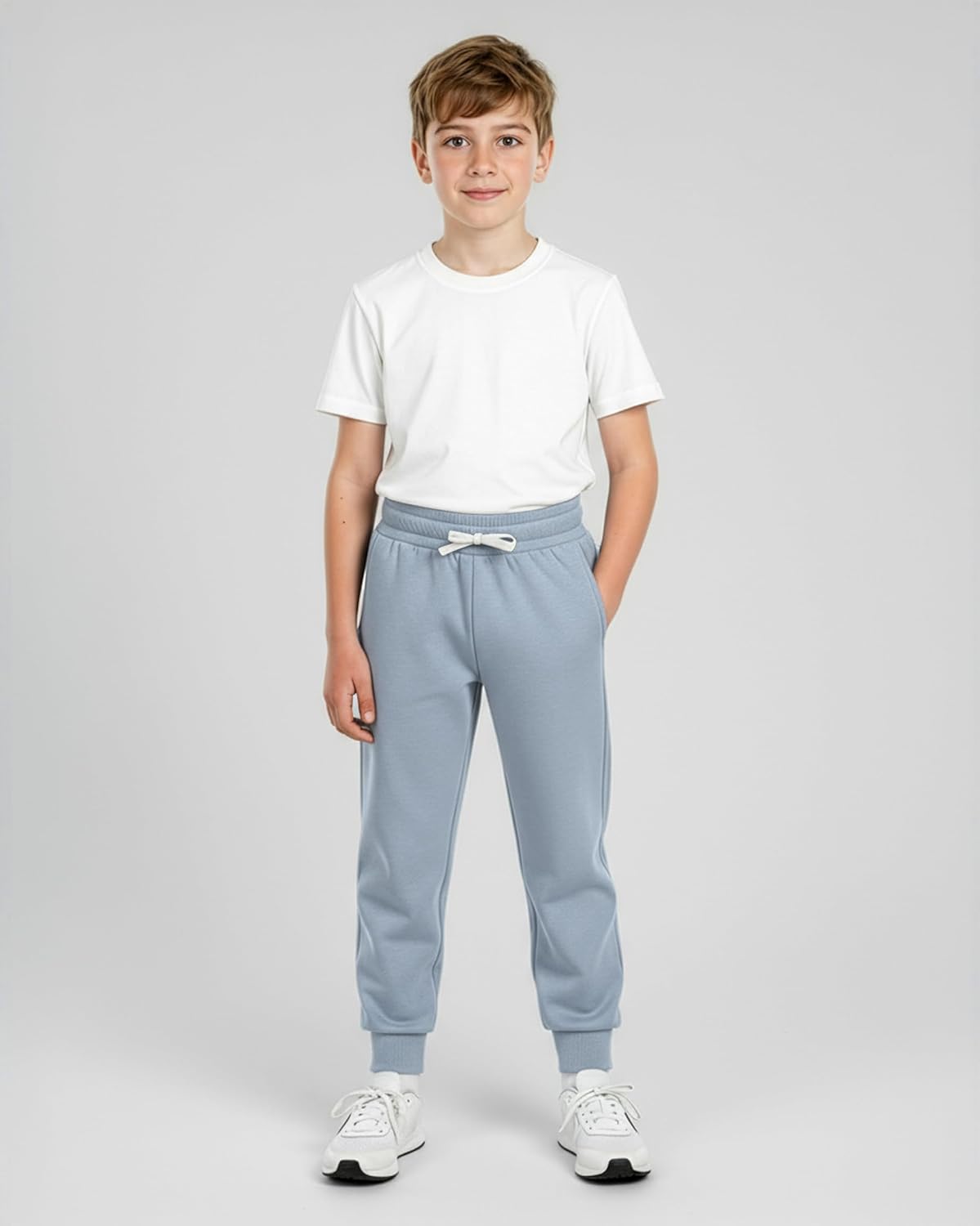 Real Essentials 3 Pack: Boys' Cotton Fleece Jogger Sweatpants - Active Athletic Youth Pants for Teens with Pockets - Image 4