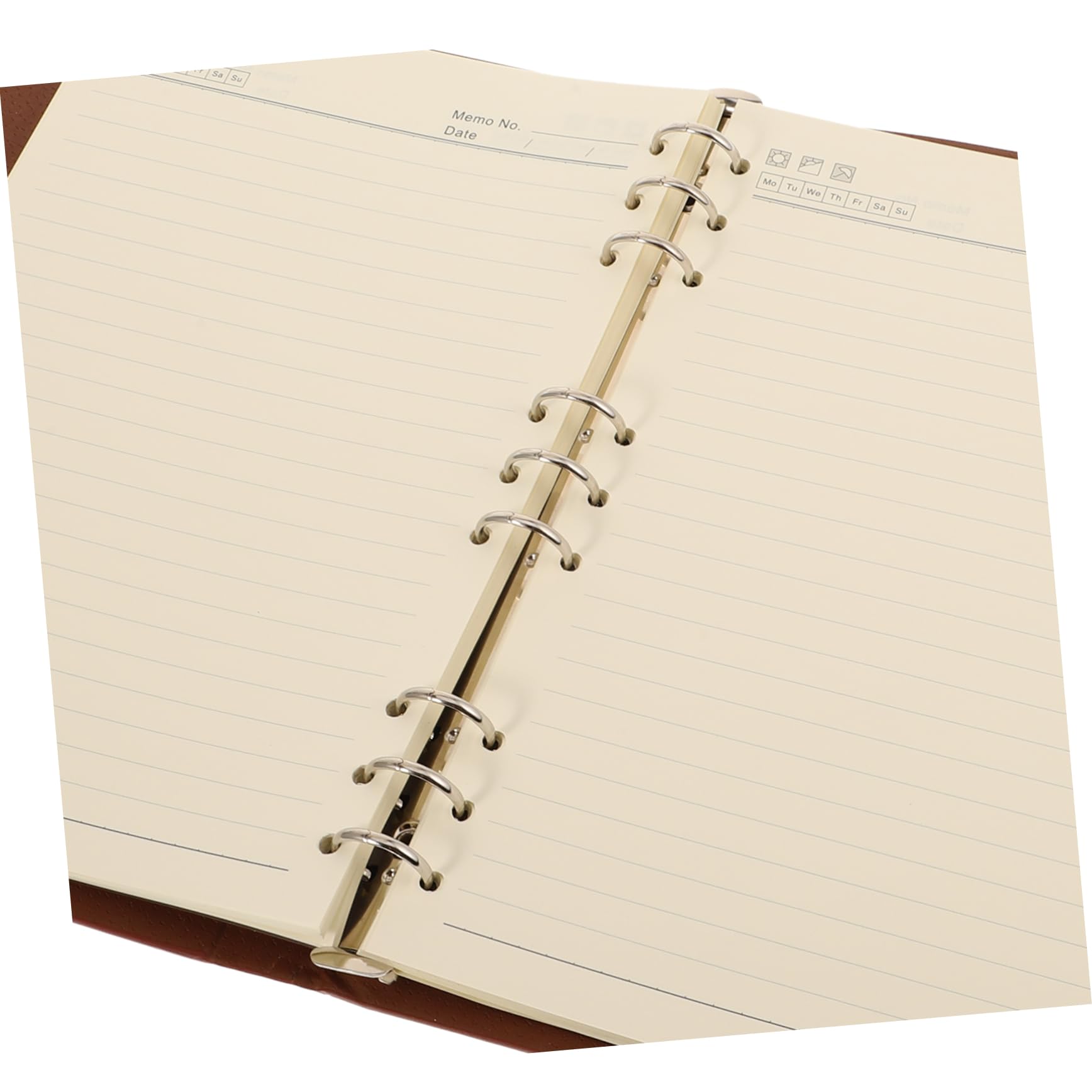 Reliure à Anneaux Cuir Carnets Bloc-notes Mensuel pour Étudiants Agenda Cahier Écriture Léger et Pratique