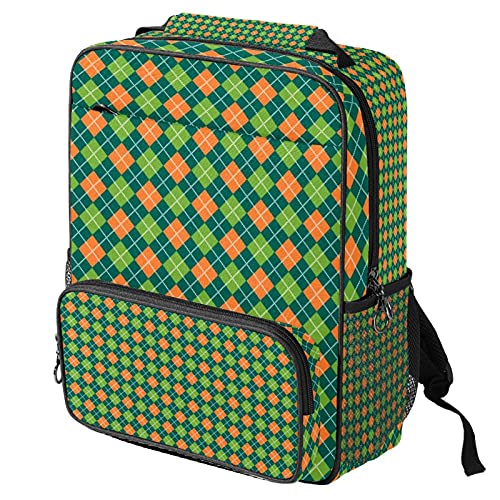 Sac à dos ordinateur portable vert écossais tendance pour le travail et les cours