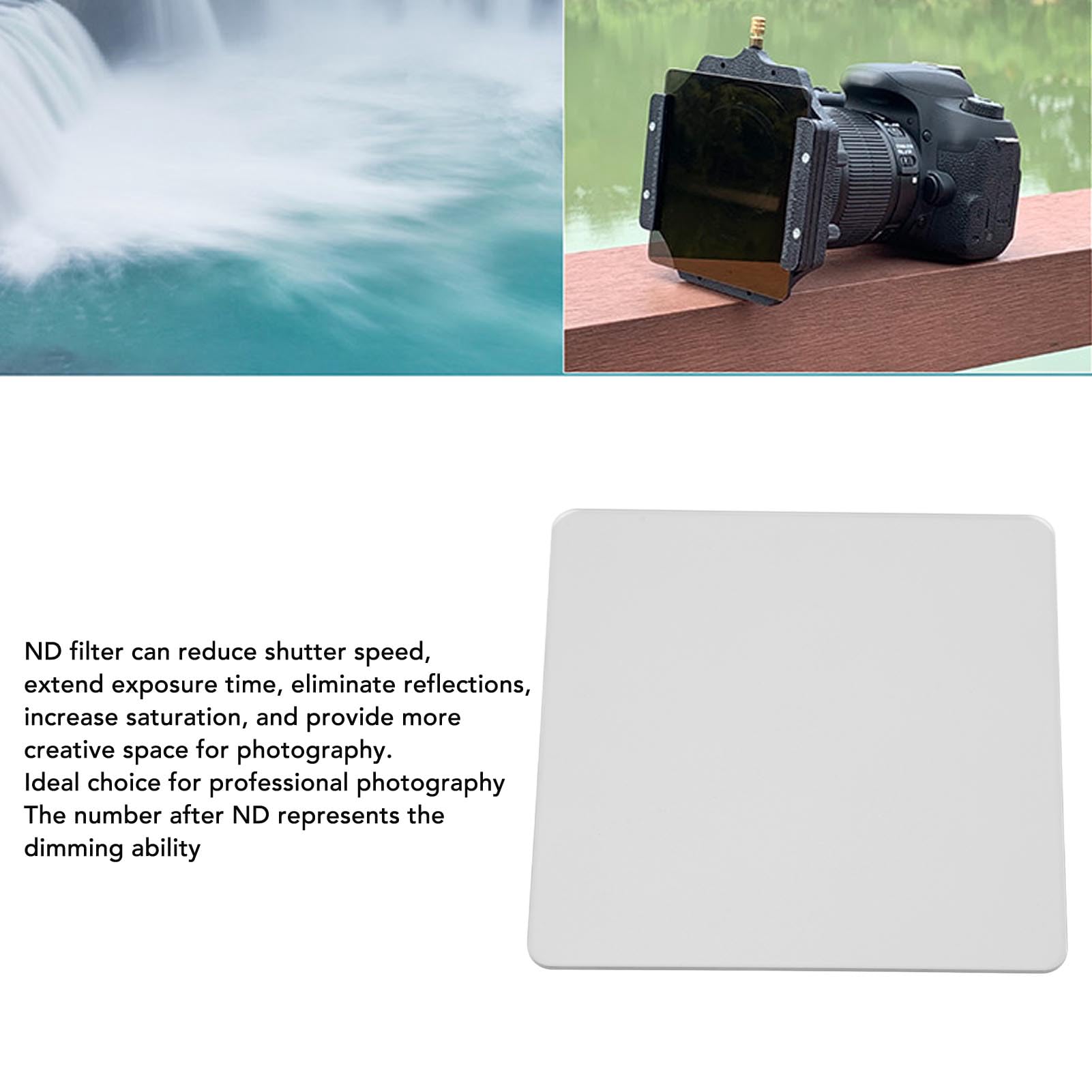 Kit Filtro Esposizione 100x100mm, Filtro ND Quadrato 100x100mm, Filtro a densità Neutra con Rivestimento Multistrato per Fotografia Spessore 2 Mm (ND2)