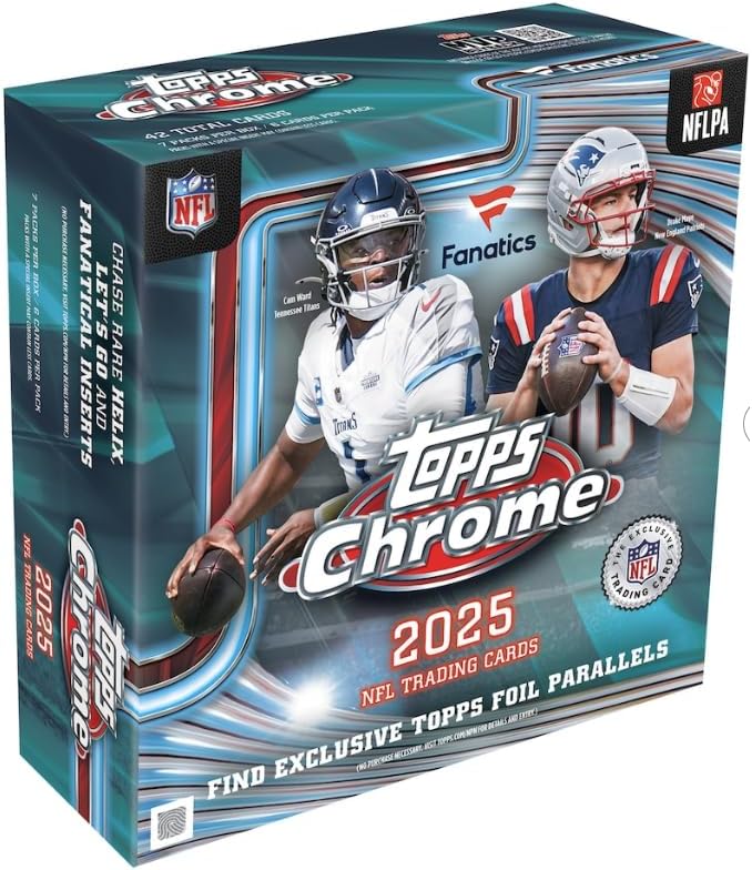 2025 Chrome Football Factory Sealed Fanatics Exclusive Mega Box (42 Cards)