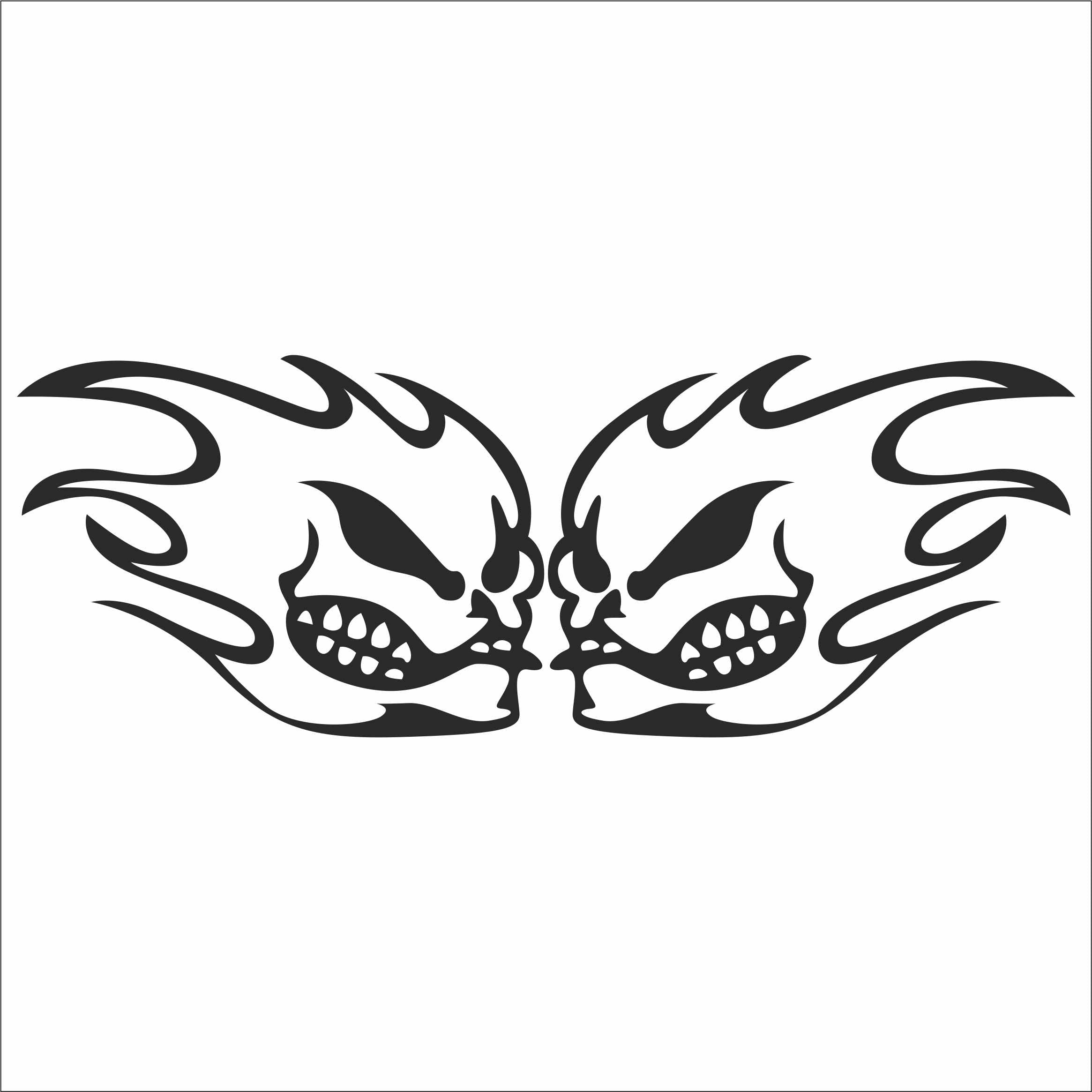 Sticker / Decal - JDM - Die cut - No Fear Skulls Decal Car Laptop Window Vinyl Sticker - black - 149mmx53mm