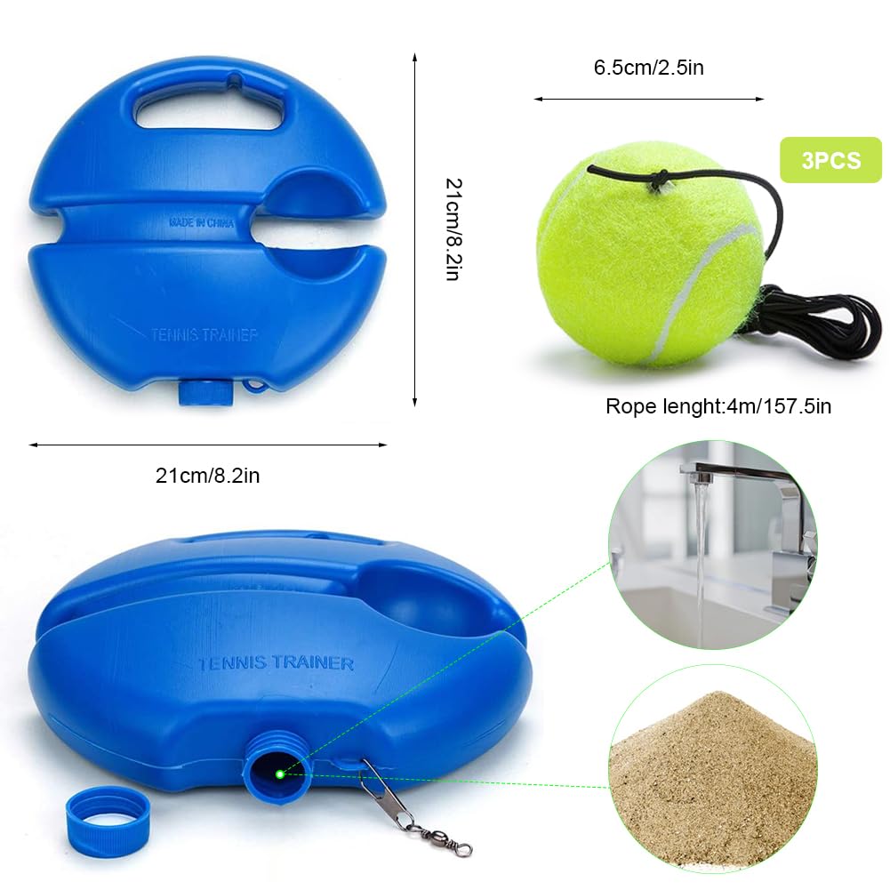 Tennis Trainer rotondo con 3 palline da tennis, per esterni, tennis, allenamento singolo, innovativo gioco di palla per bambini, adulti nel parco giardino