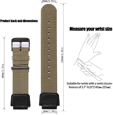 Nylon watch strap for Casio AE1200WH AE-1000 SGW-300H SGW-400 AQ-S810W 18mm Men's Replacement Leather Watch band stainless steel ring