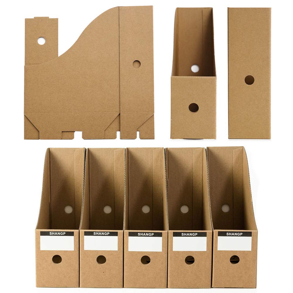 Buy DEDC Magazine File Holder Organizer Box, Kraft Corrugated Cardboard Magazine File Holders