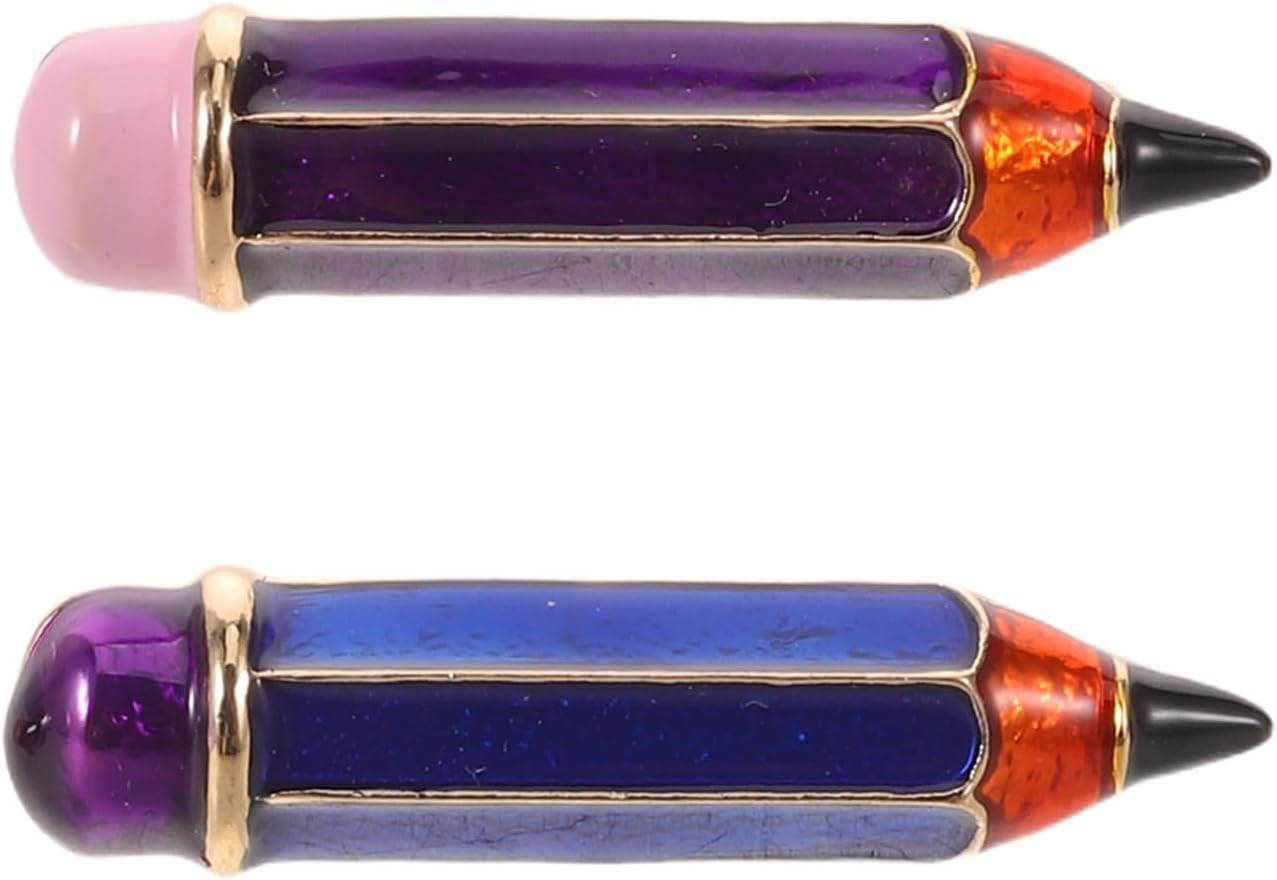 Gadpiparty Cute Pencil Enamel Pin Brooch with Bright Enamel Alloy Material 2pcs Easy and Safe Attachment for Teachers and Students for Graduation and Classroom Celebrations