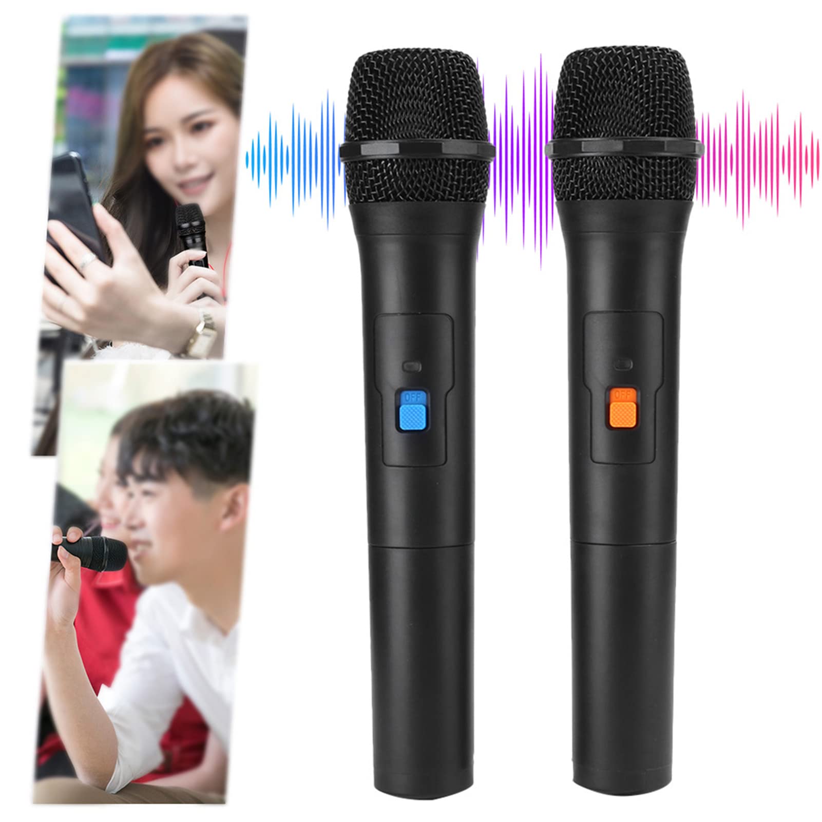 VHF Ręczny mikrofon bezprzewodowy, 2 w 1, USB, do karaoke, mikrofon głosowy, V16U, bezprzewodowy odbiornik o niskim poziomie hałasu, mikrofon do karaoke, występów na żywo, spotkania, imprezy, zasięg