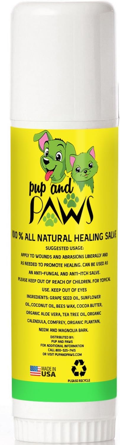 Salve for Paw, Elbow and Snout, All Natural Ointment with Aloe Vera/Tea Tree Oil/Coconut Oil and Cocoa Butter, 0.5 oz.