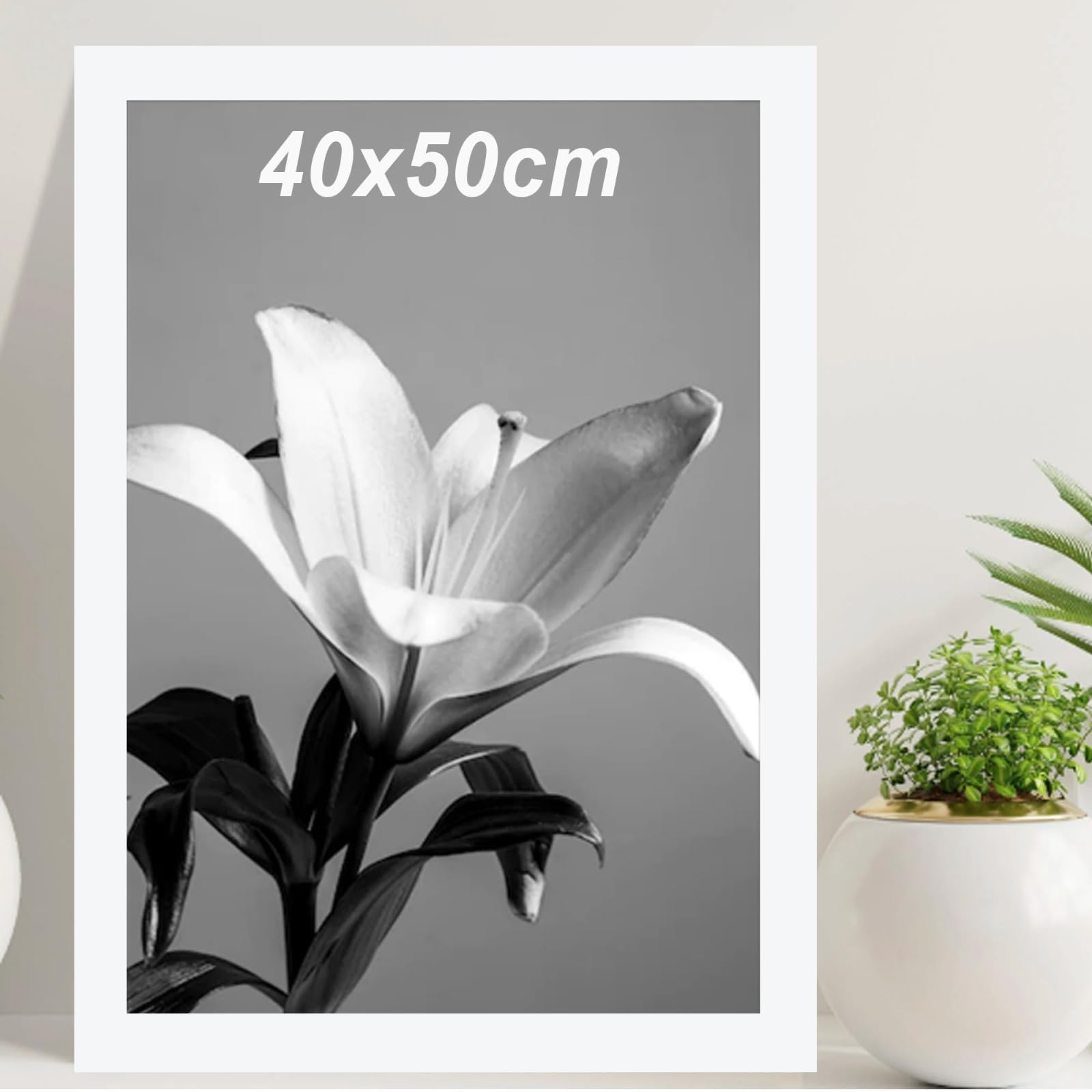 40x50cm Picture Frame Wall Photo Frame Durable Acrylic Plexiglass White Photos Pictures Frame Without Mat for Home Decoration