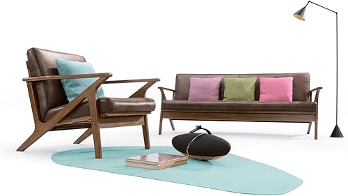 Miniatura 10 de Omax Decor Zola Accent - Silla de brazo de terciopelo, azul nogal