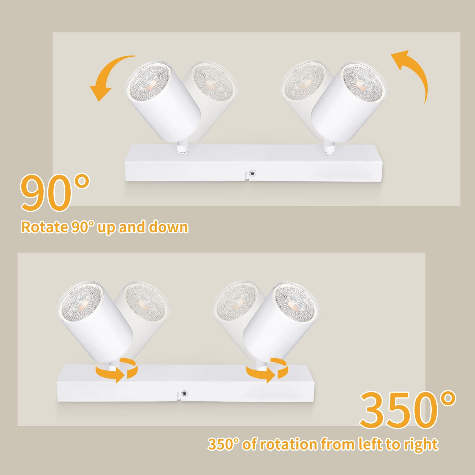 Bojim LED Plafondlamp, 4 Weg Plafondspots Draaibaar, Matzwarte Bojim LED Plafondlamp, 4 Weg Plafondspots Draaibaar, Matzwarte