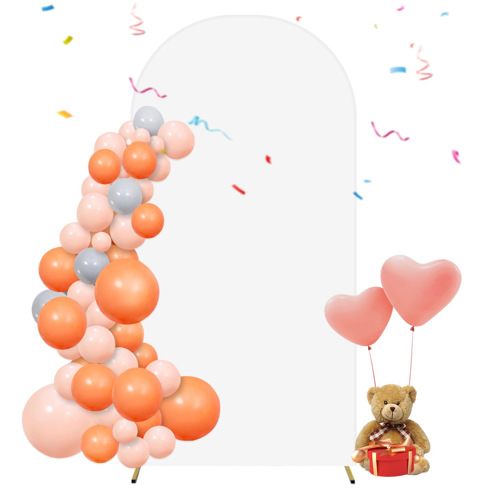 Jakuva 6.6FT Wedding Arch Backdrop Cover, Spandex Fitted Arch Cover for 2-Sided Round Top Chiara Backdrop Stand, Arch Cover for Birthday Party