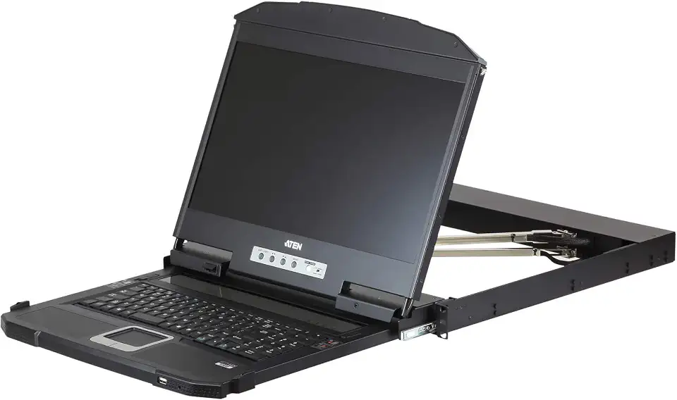 ATEN Ultra Short Depth Dual Rail Widescreen LCD Console, 18.5 Inch