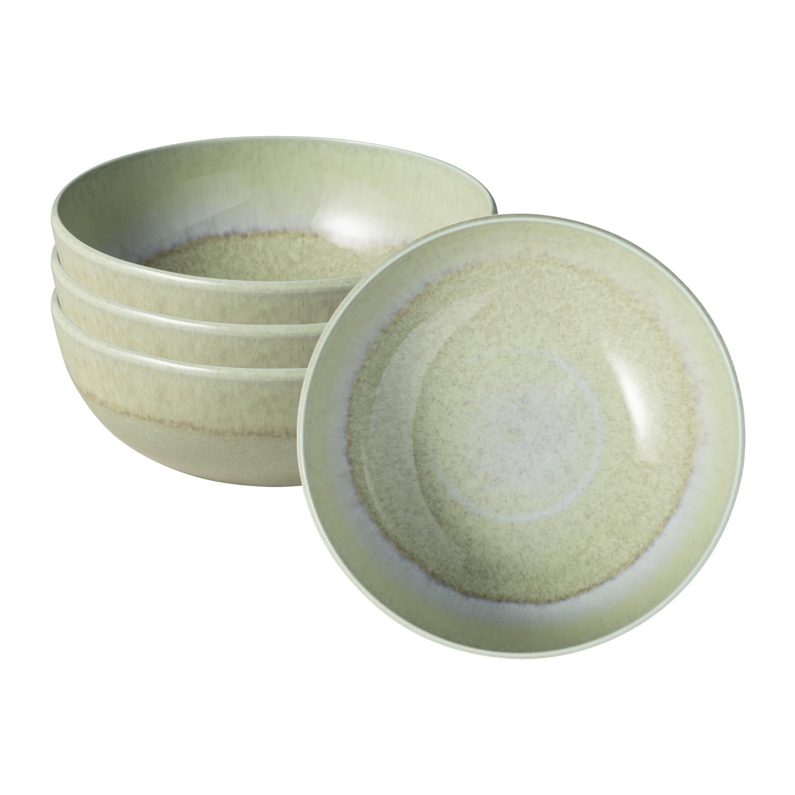 Villeroy & Boch like. by Perlemor Alga Bol 4er Set, 590 ml, Müslischalen mit Reaktivglasur, Premium Porzellan, Grün