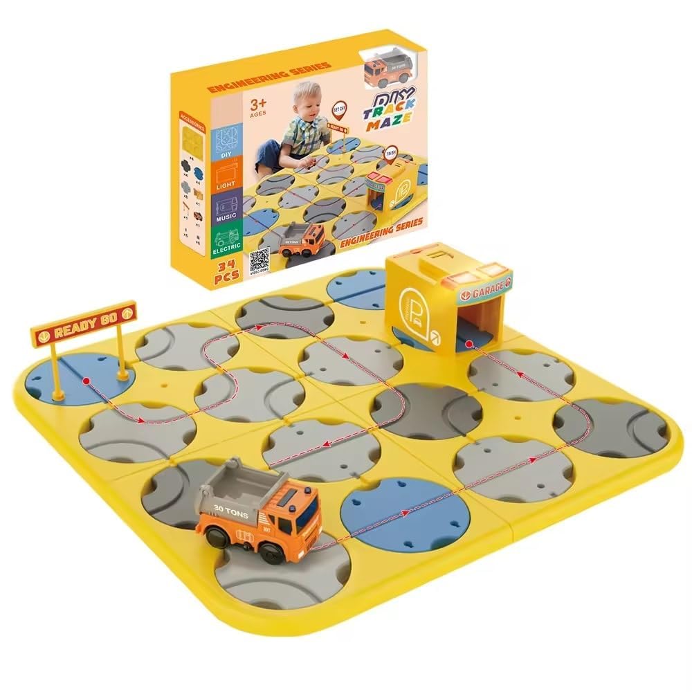 SNISH SIGNATURE™ DIY Track Maze Race Car Track Building Block Educational Toy Set with 1 Light Up Cars - Construction Vehicle Theme - STEM Learning Construction Toy for Kids (B0DBFBV1K5) Amazon Price History, Amazon Price Tracker