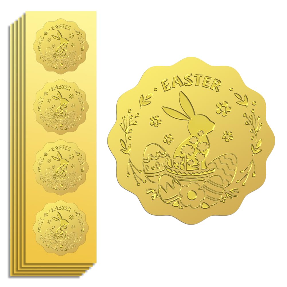 Peacoblue 100Pcs Envelope Gold Foil Seals Self Adhesive Stickers
