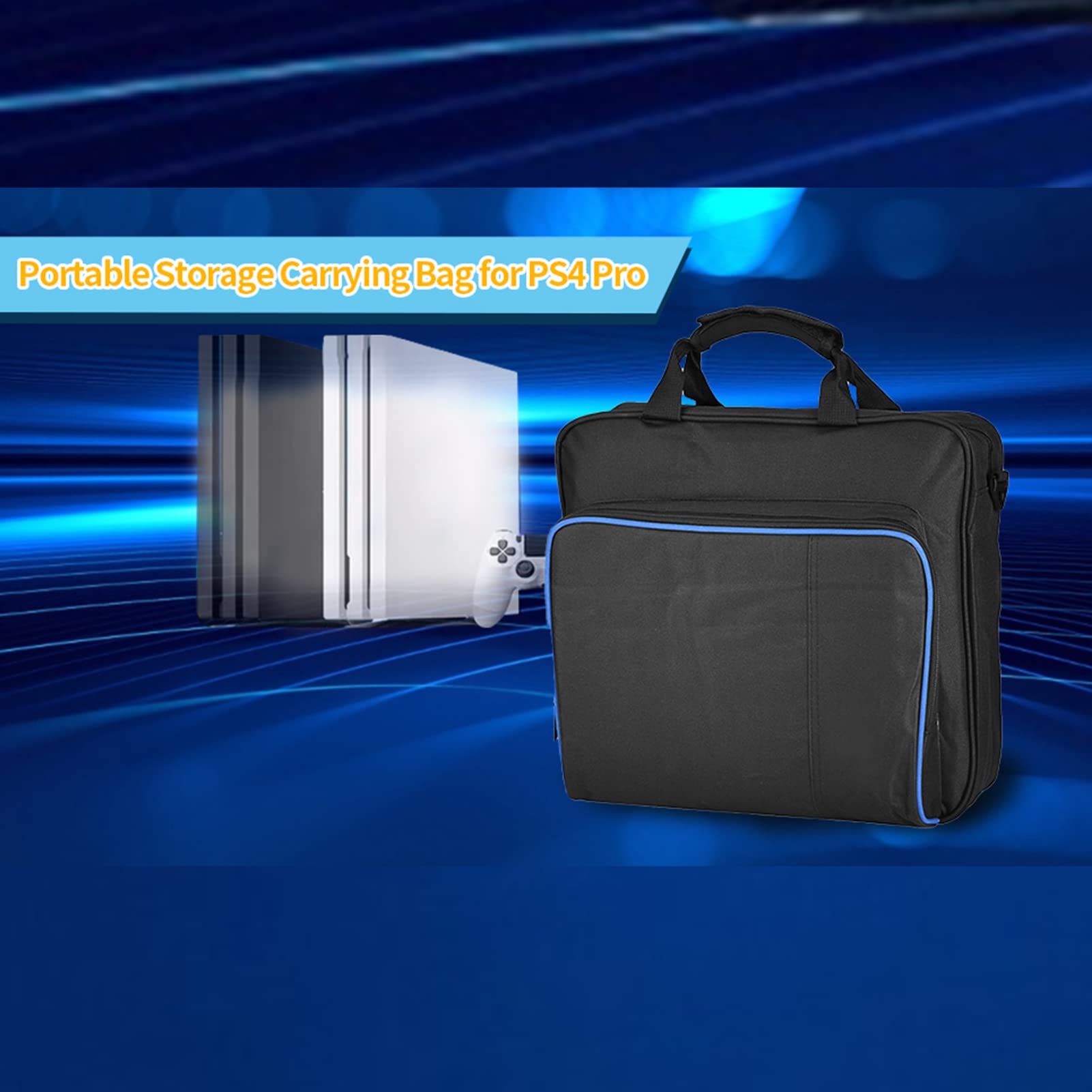 SYH&AQYE Sac à Bandoulière pour Système de Jeu Portable, Mallette de Transport de Voyage Portable Compatible avec PS4 Pro Ample Espace pour Contrôleur Cordon d'alimentation Câbles USB