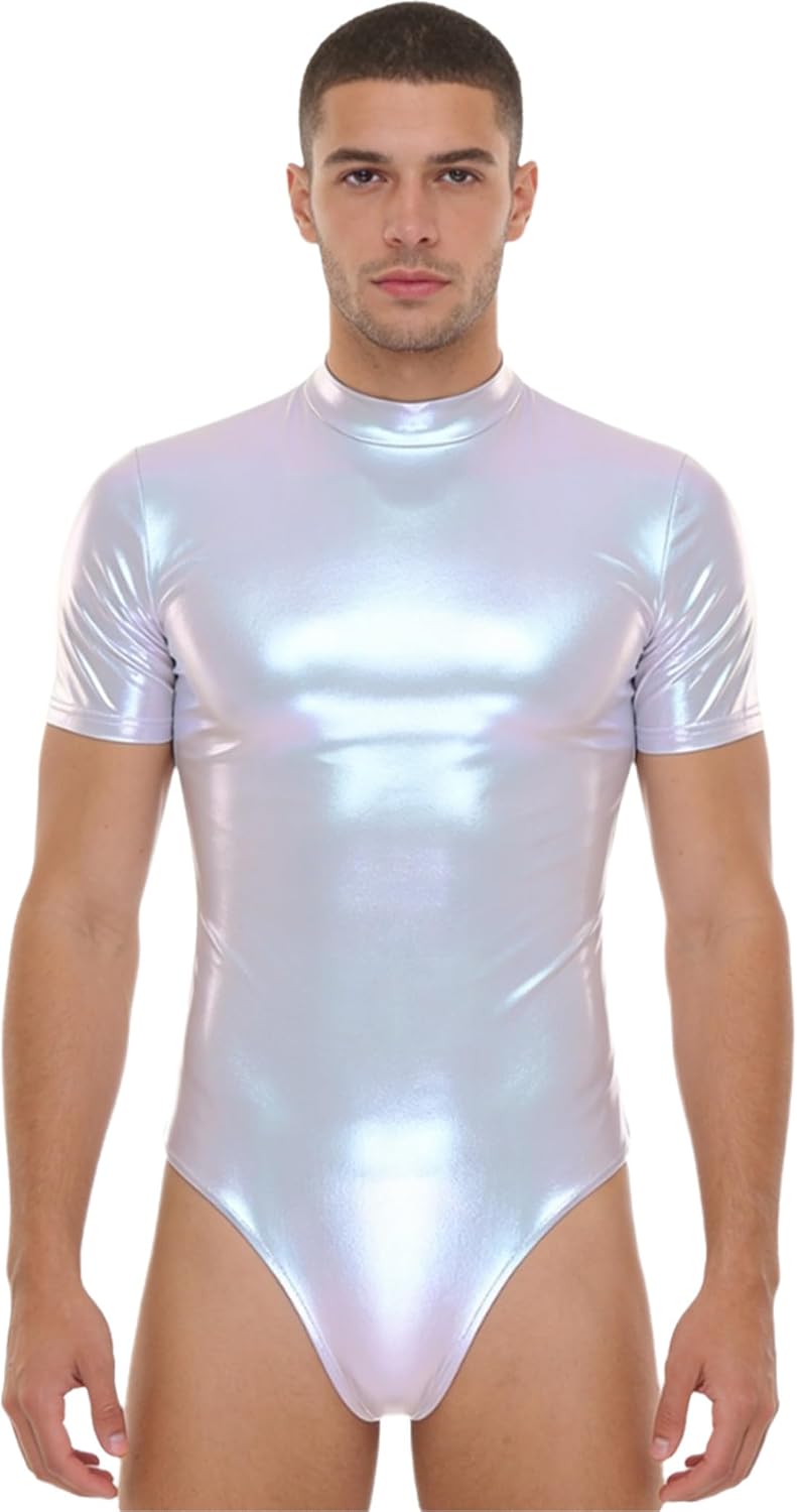 Linjinx Men's Bodysuit Adult Cosplay Outfit One Piece Dance Leotard Dance Leotard Clubwear Gymnastics Rompers
