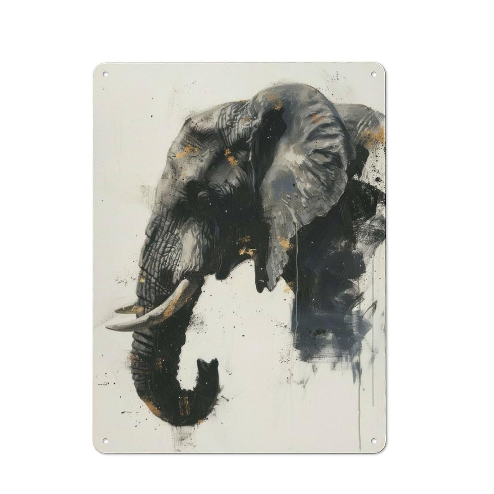 Junmoney Elephant Grace Tin Wall Plaque 40X30cm With For Hobby Room Or Studio, For Metal Sign Collectors, For Kitchen And Home Bar Decor