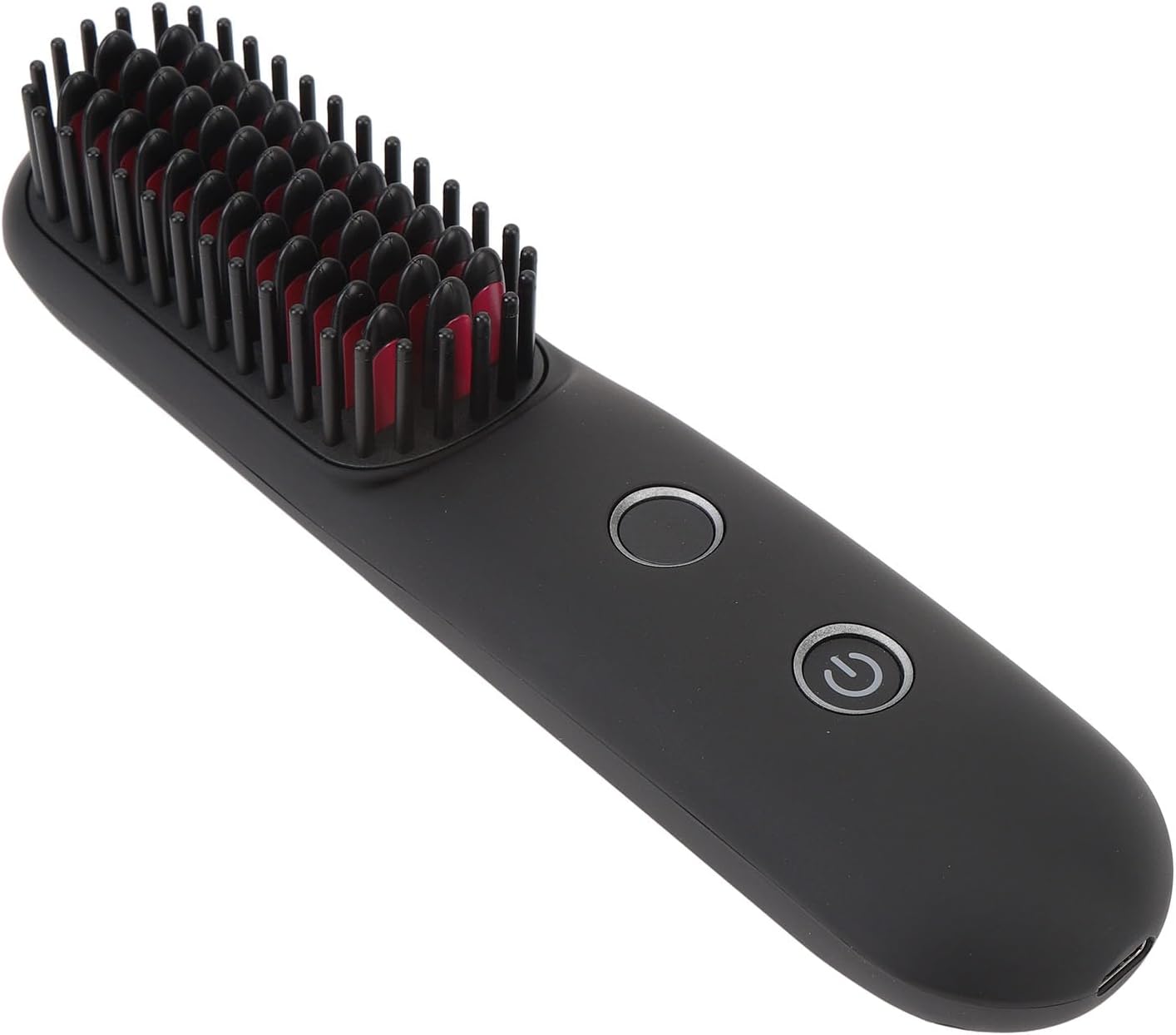 Portable Cordless Hair Straightener Brush with LED Temperature Display, Negative Ion Cordless Hair Straightener Brush with Hair Clip, Type C Cable, Carrying Pouch, Easy to Carry