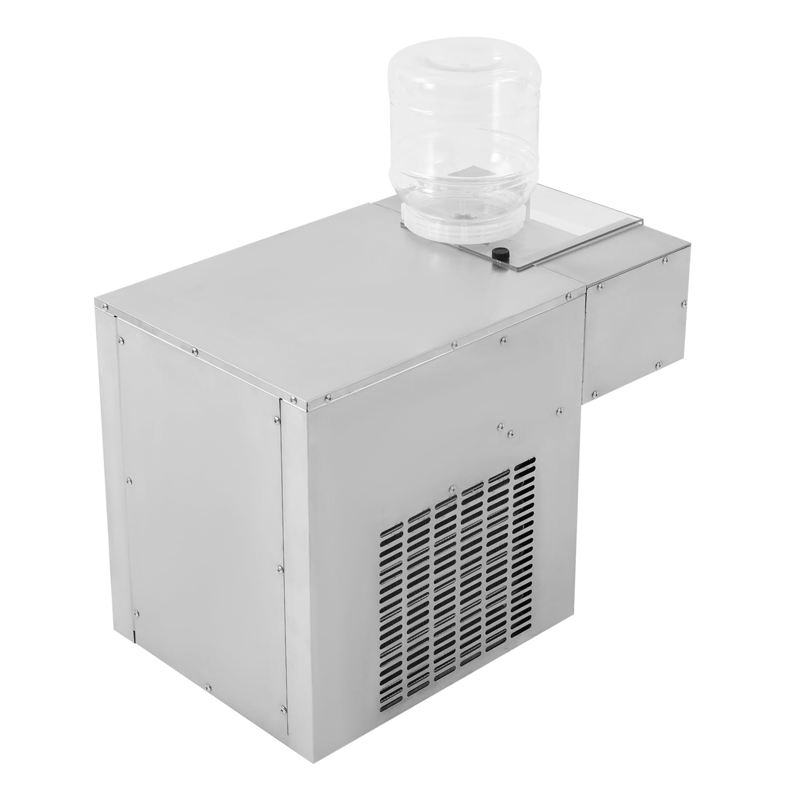 Máquina de hielo comercial de copo de nieve, 120 kg/día, máquina de hielo de copo de nieve 304, de acero inoxidable, compresor de refrigeración refrigerado por aire, 750 W/220 V (tipo botón)