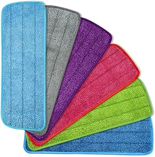 Wellehomi Mop Pads, 6 PCS Microfiber Replacement Mop Pads Cleaing Pads Suitable for Most Wet and Dry Mops