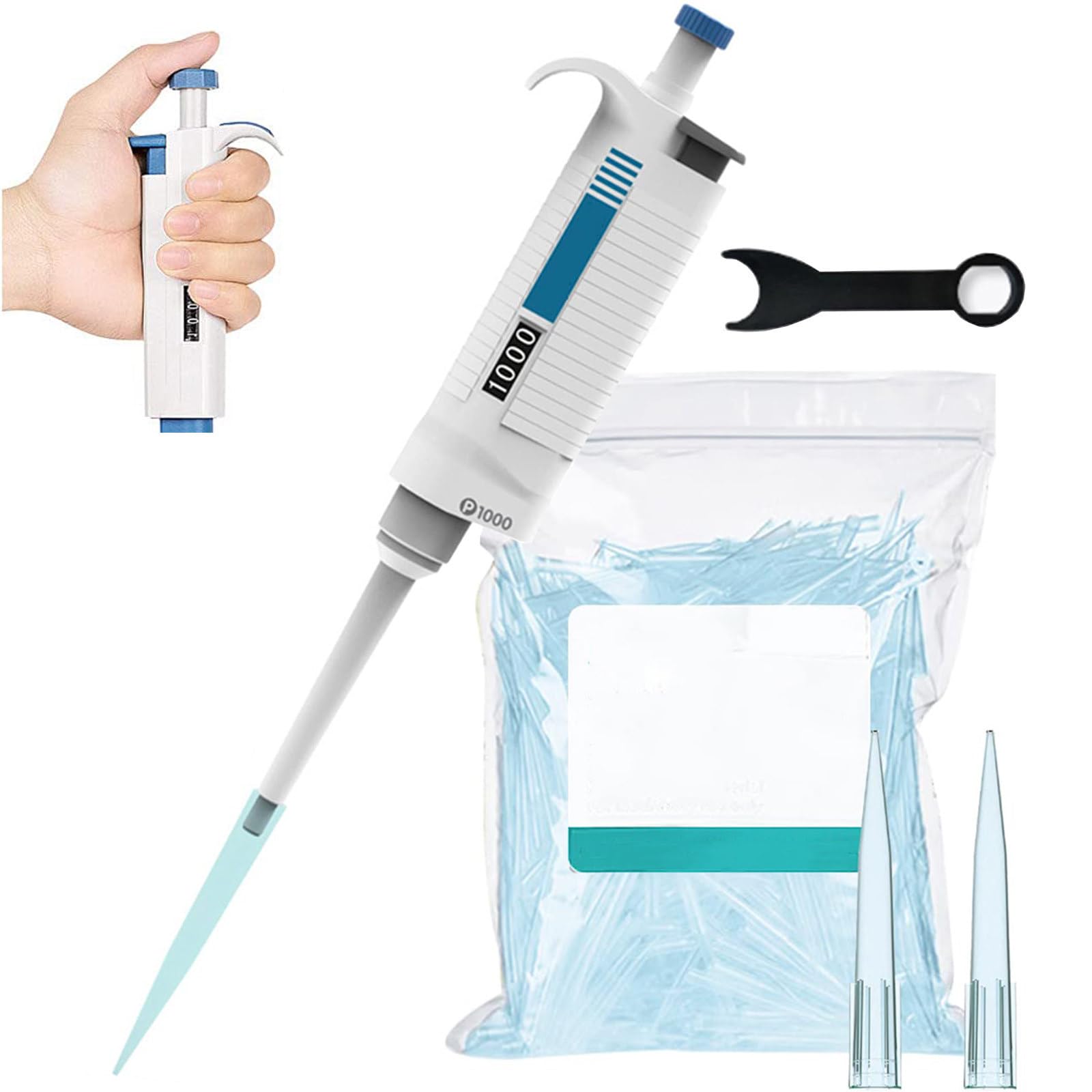 Mikropipeta, JednokanałOwa Pipeta O Regulowanej ObjęTośCi, Wysoka Precyzja/Bez PozostałOśCi, Z KońCóWkami Do Pipet, Odpowiednia Do Laboratoryjnego Przenoszenia PłYnóW,2~10ml