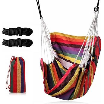 Gohytal Hanging Chair Indoor Outdoor Hammock for Adults and Children 14 Years Older, Hanging Chair Garden up to 150 kg, Washa