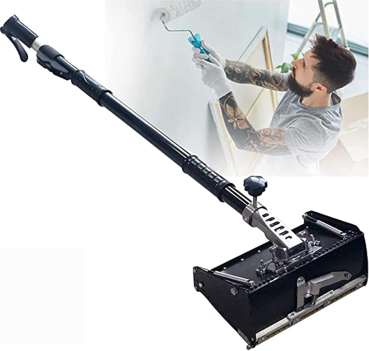 Cordless Electric Trowel for Concrete Cement Mortar Plastering,Drywall Flat Box Professional Set - 8 10 12 Finishing Tools with Box Handle Extension for Drywall Plastering Machine - 106-165c