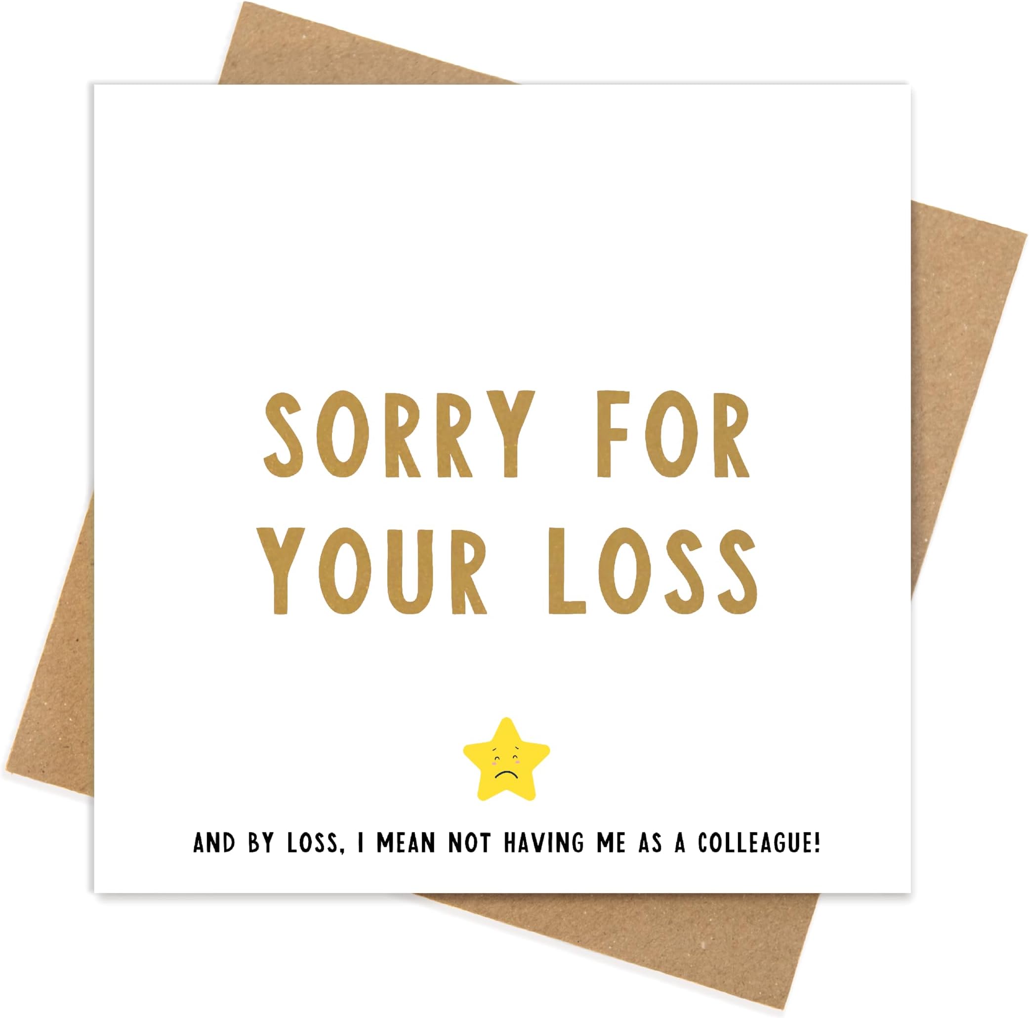 Manta Makes Leaving card goodbye good luck card, retirement new job card to go with sorry your leaving gifts for colleagues women or men (Sorry for loss)