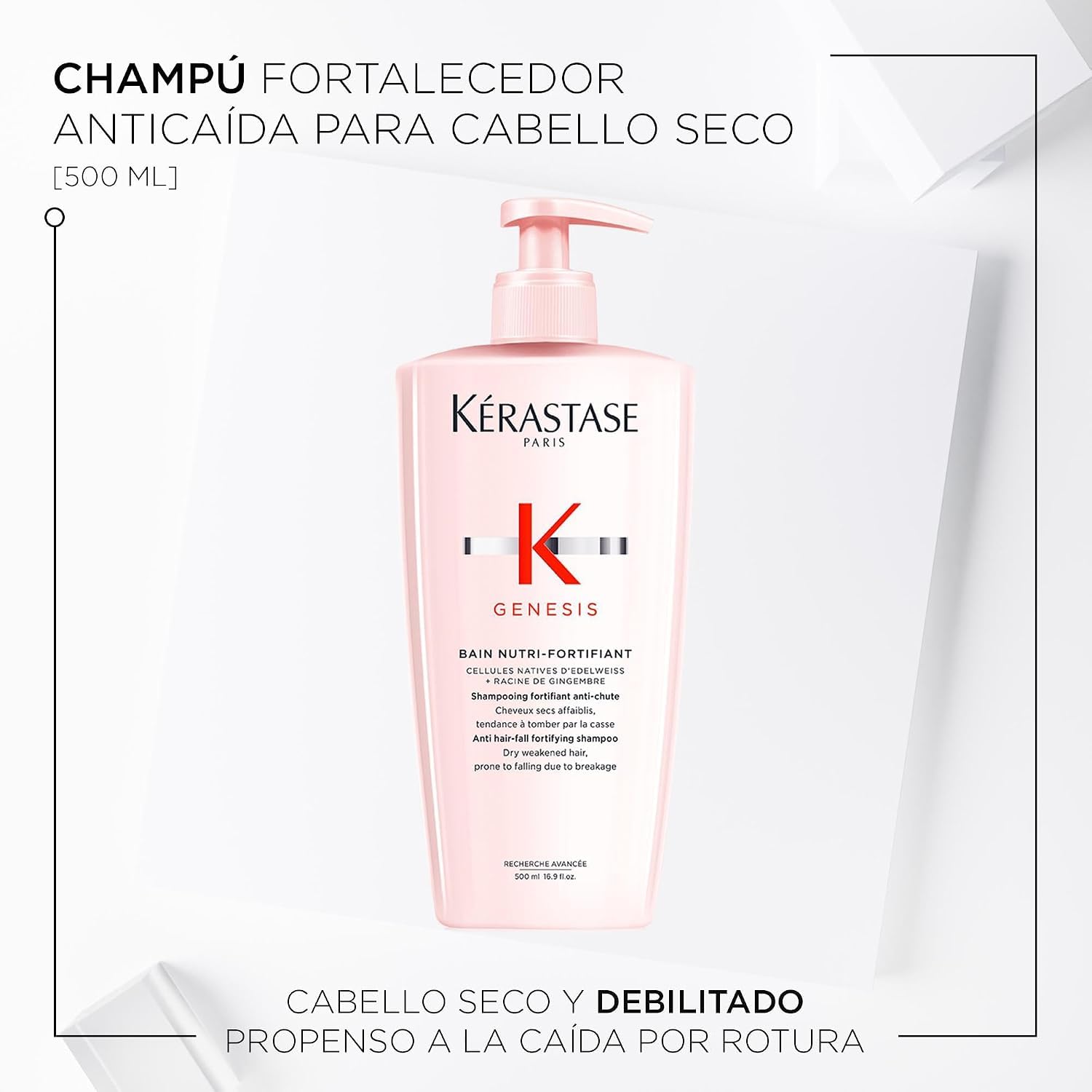Kérastase | Genesis, Champú Fortificante, Anti-Caída y Anti Rotura, Para Pelo Débil y Seco, Bain Nutri-Fortifiant