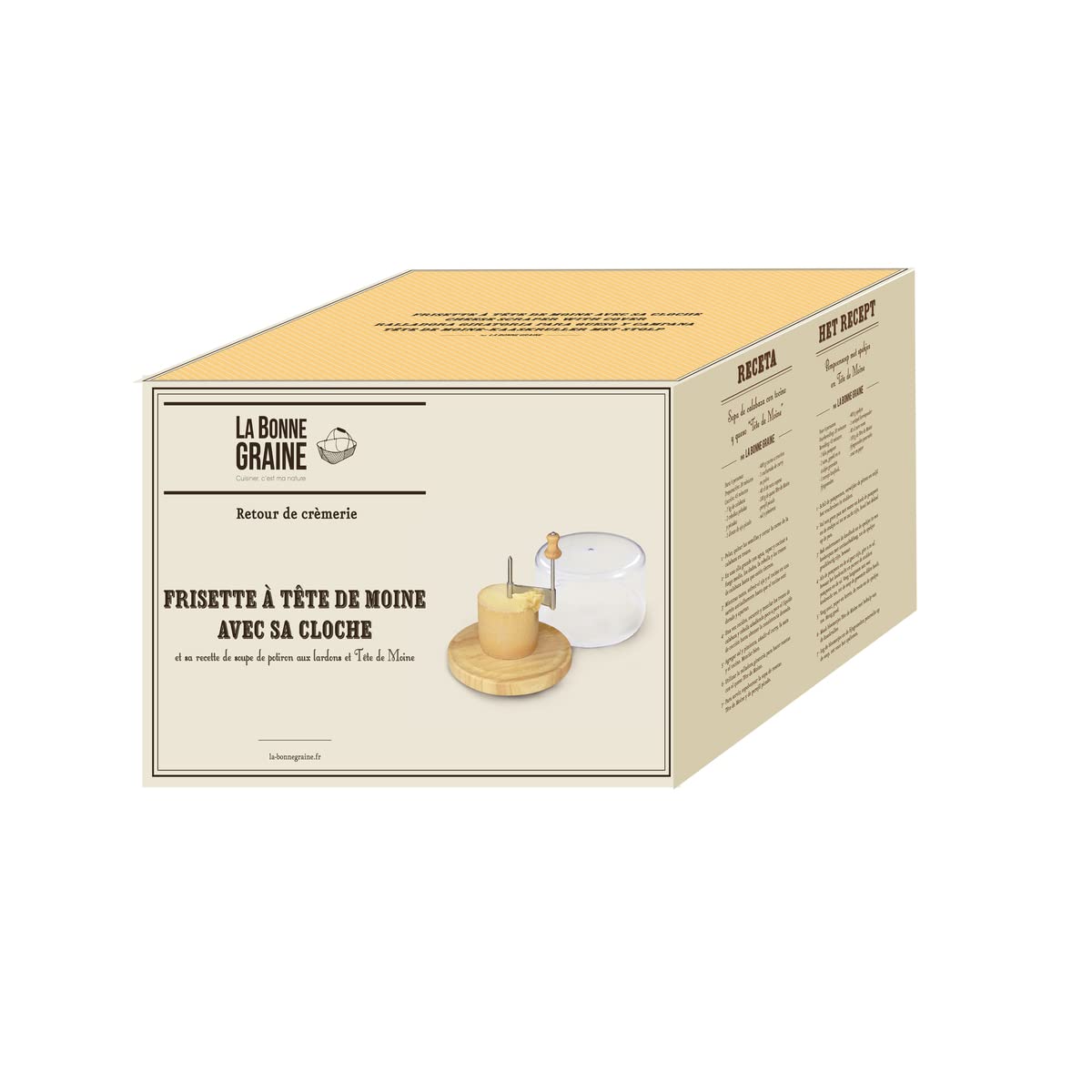Louis Tellier - Frisette à Tête de Moine et Chocolat avec cloche – Découpe fine – Ludique et pratique pour apéro, buffet ou table – Qualité professionnelle