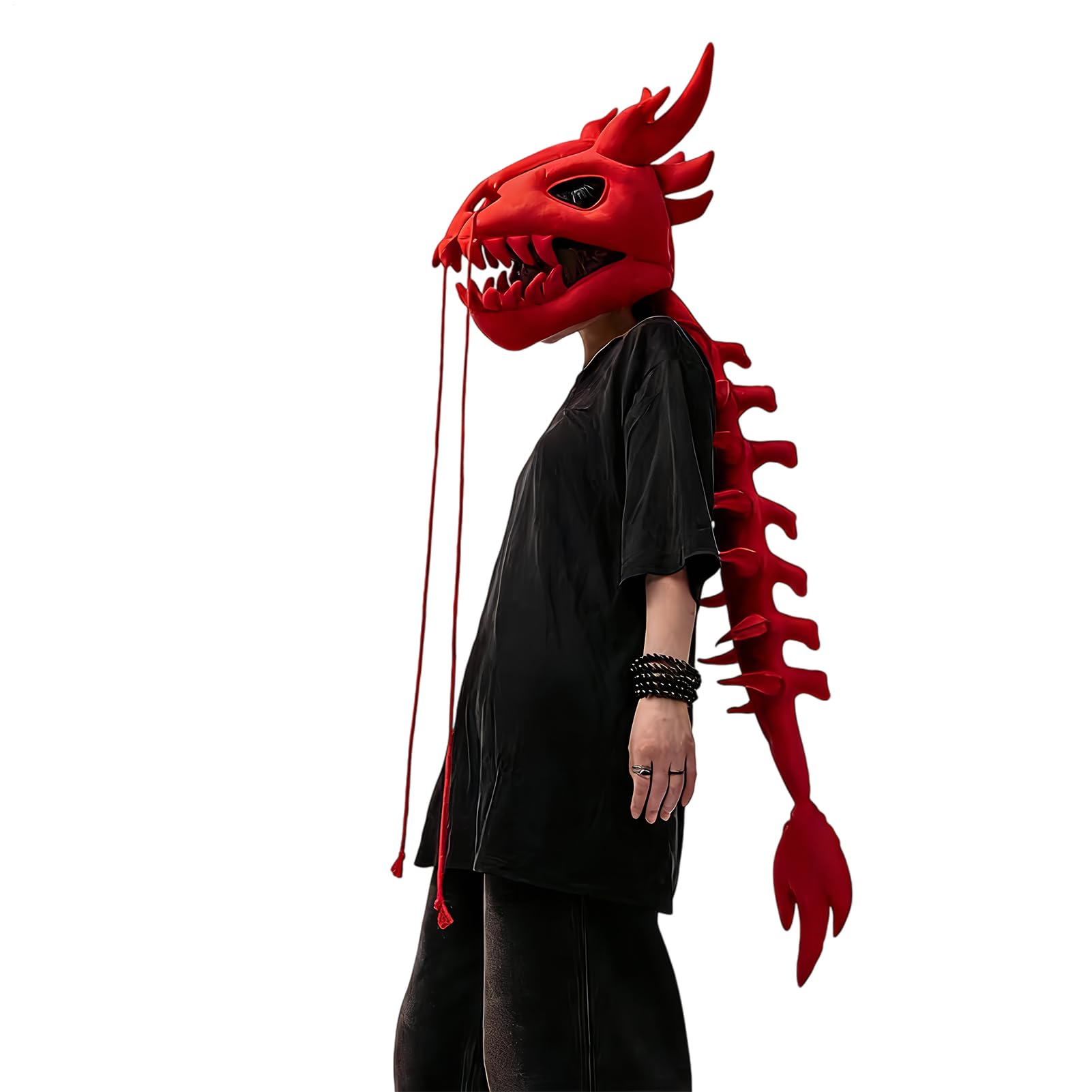 Genérico Pluszowy Szkielet Dinozaura Kostium | 3D Czaszka I Kręgosłup, Realistyczny Szkielet Dinozaura Kostium Dla Dorosłych | Na Halloween Imprezy I Przedstawienia
