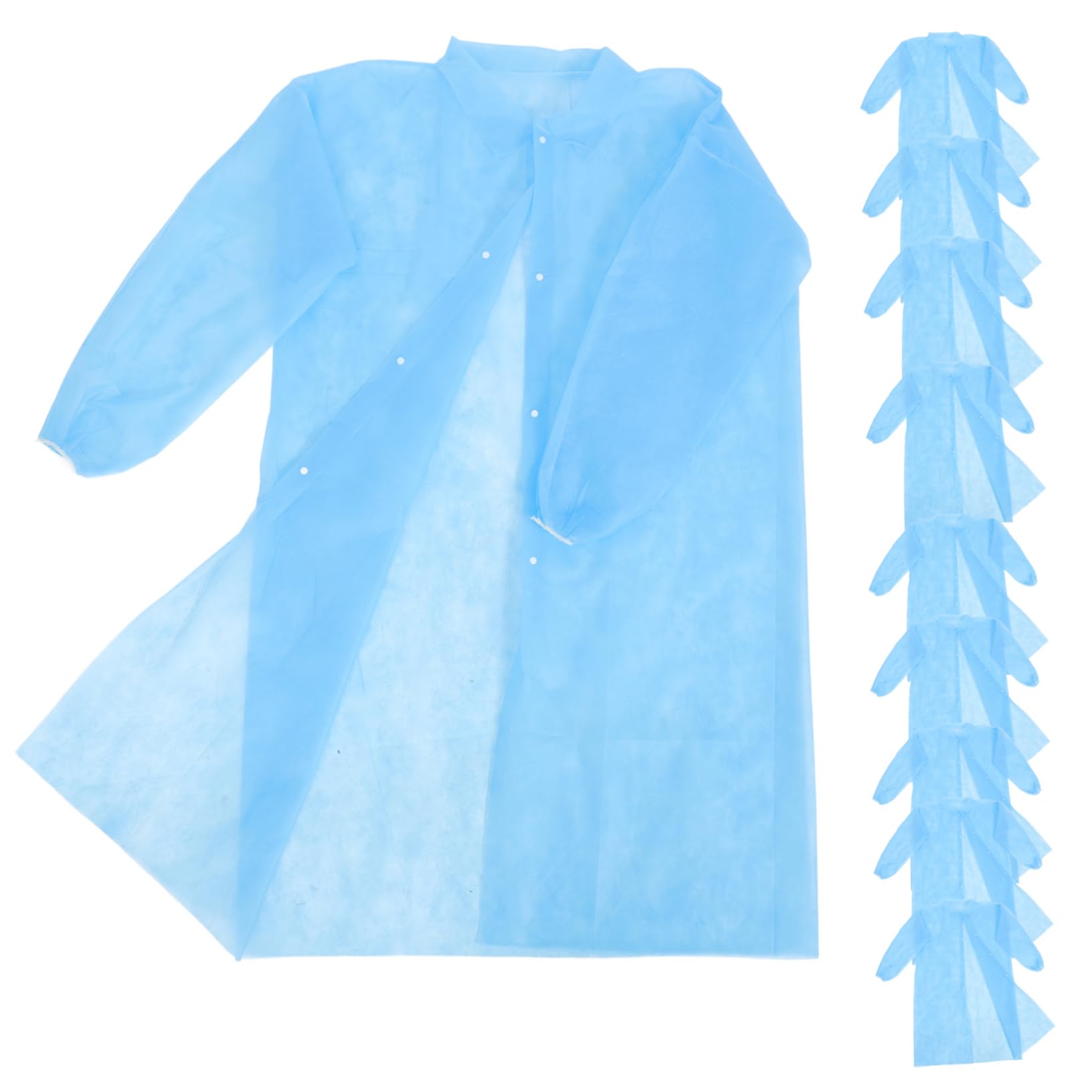 ULTECHNOVO Blouses Jetables Confortables Lot de 10 et Tissu Non Tissé Bleu Adaptées aux Environnements de Travail Professionnels
