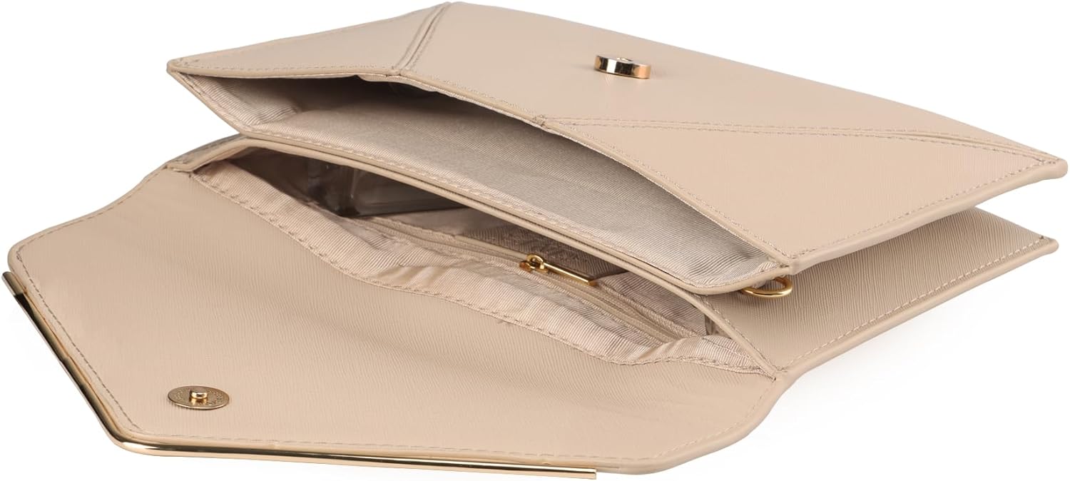 DEXMAY Evening Clutch Handbag for Women Elegant Saffiano PU Leather Envelope Handheld Purse Formal Foldover Dressy Bag - Image 7