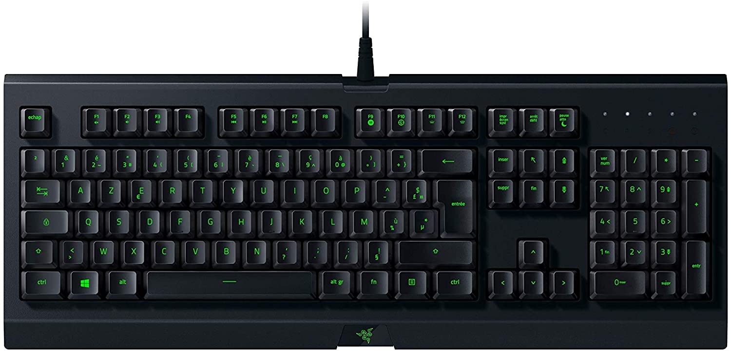 Razer Cynosa Lite - Clavier Gamer (Entièrement Programmable, Eclairage Chroma RGB, Résistant aux Eclaboussures) Clavier AZERTY | Noir