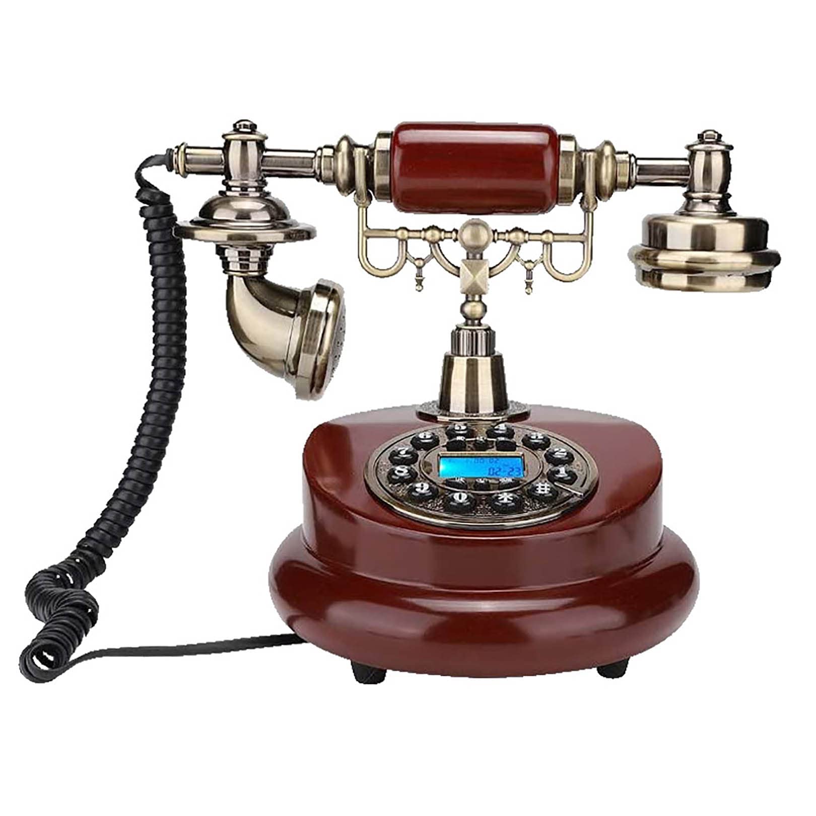 Téléphone Fixe de Bureau rétro téléphone Vintage Vieux téléphones téléphone Fixe Filaire Marron Antique pour la décoration d'hôtel de Bureau à Domicile