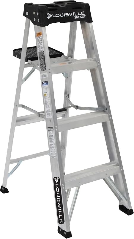 Escalera de Escalera de Aluminio de 4 Pies, Capacidad de Carga de 300 Libras, Tipo IA, AS3004