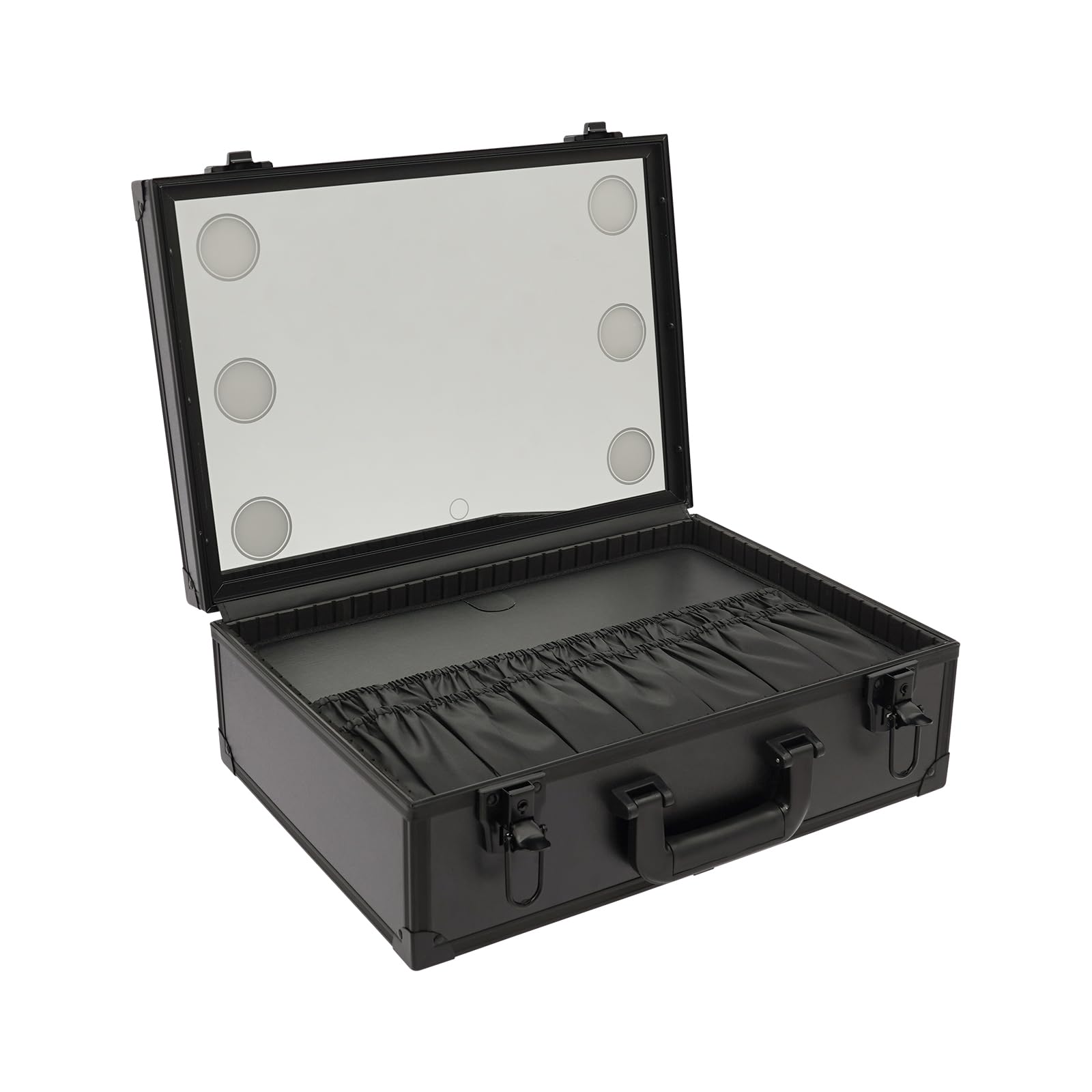 Maletín de maquillaje, neceser de cosméticos, organizador de maquillaje profesional, caja de almacenamiento de cosméticos, luces regulables y espejos, almacenamiento de joyas